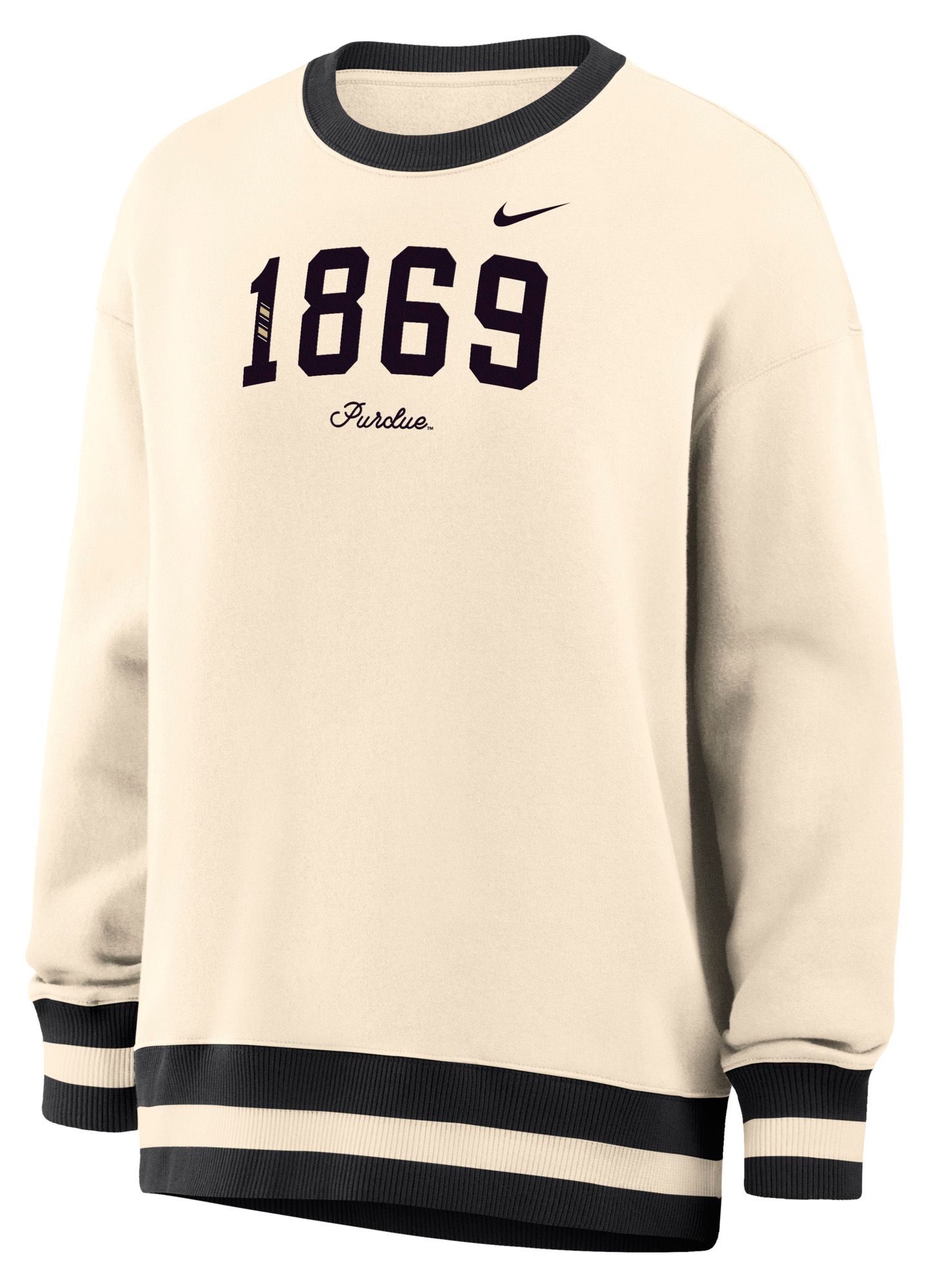 Nike Women's Purdue Boilermakers White Phoenix Oversized Crewneck Sweatshirt