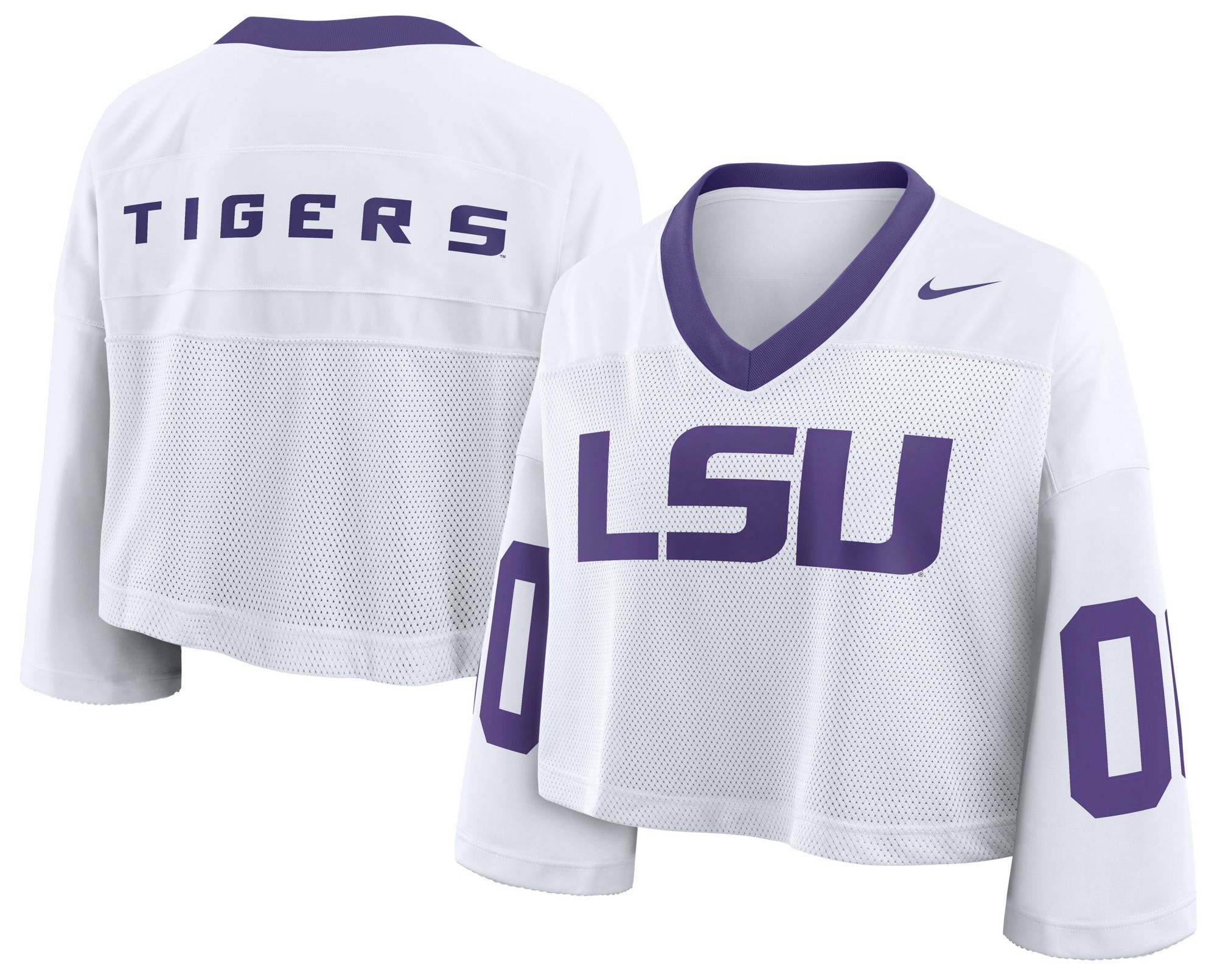 Nike Women's LSU Tigers White/Court Purple Fashion Football Jersey