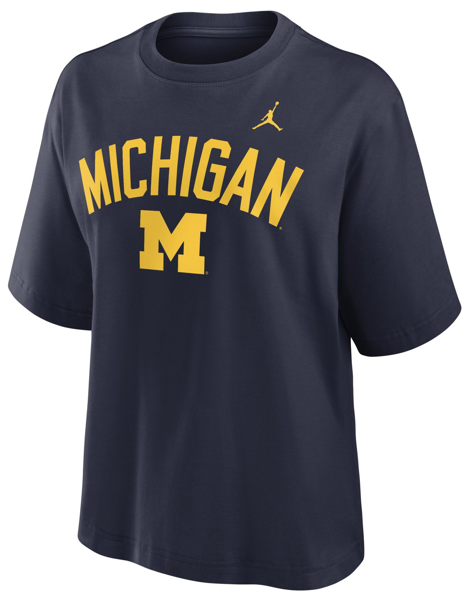 Nike Women's Michigan Wolverines College Navy Boxy T-Shirt