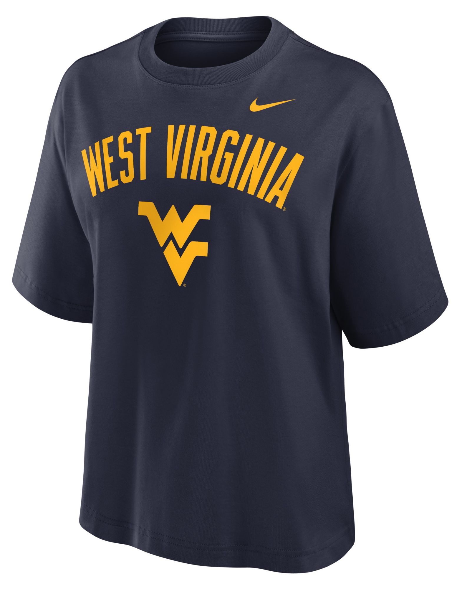 Nike Women's West Virginia Mountaineers College Navy Boxy T-Shirt