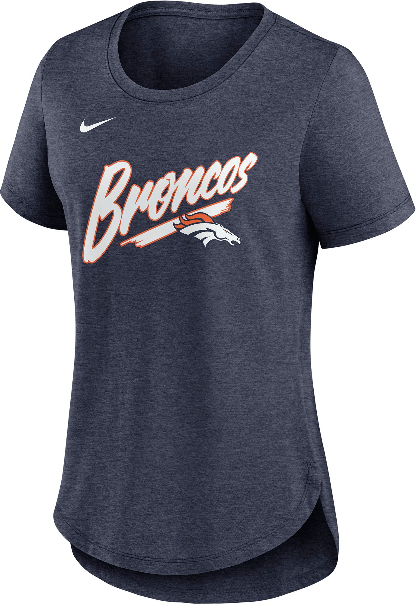 Nike Women's Denver Broncos Navy Triblend Script T-Shirt