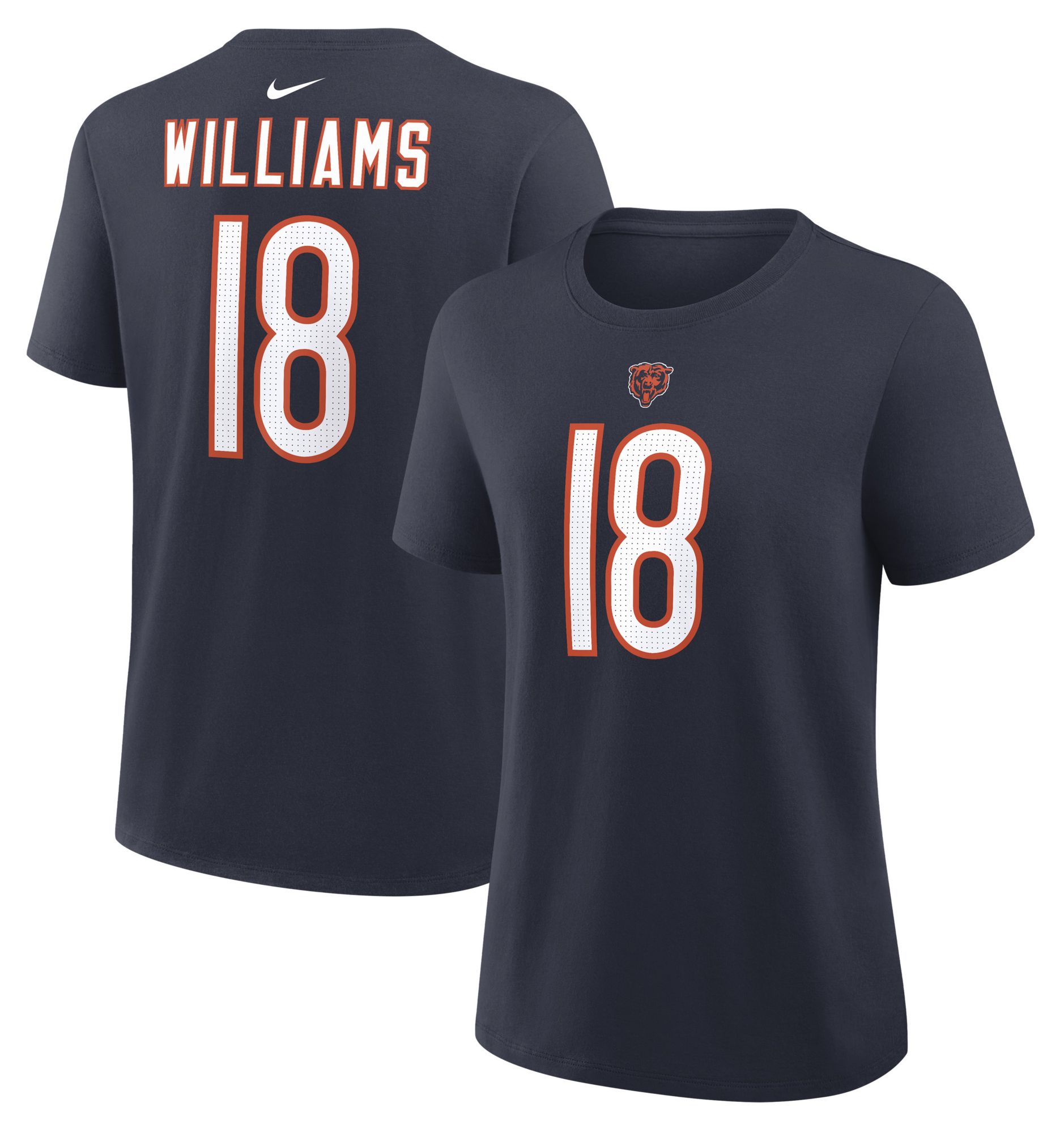 Nike Women's Chicago Bears Navy Caleb Williams #18 T-Shirt