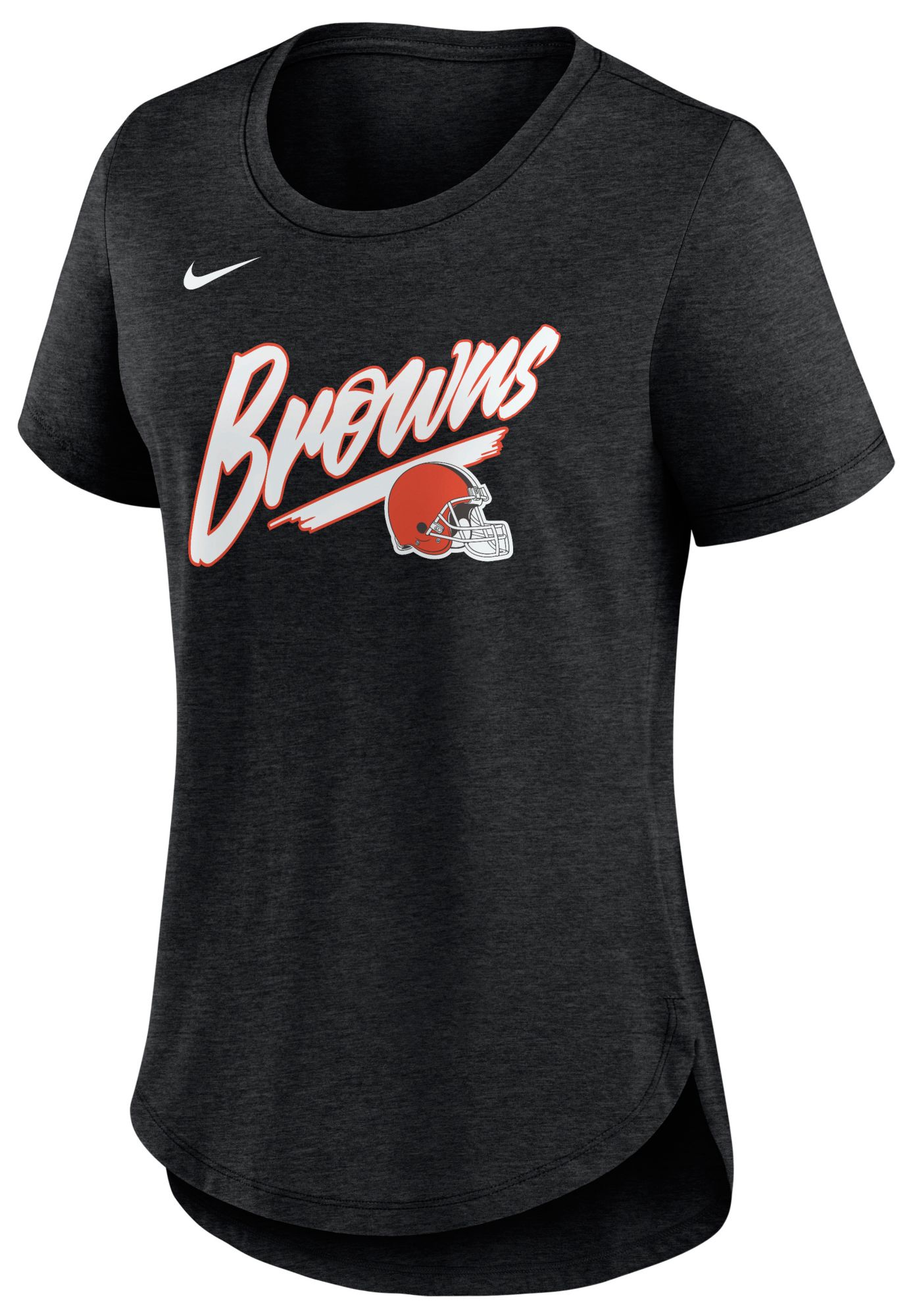 Nike Women's Cleveland Browns Black Heather Triblend Script T-Shirt