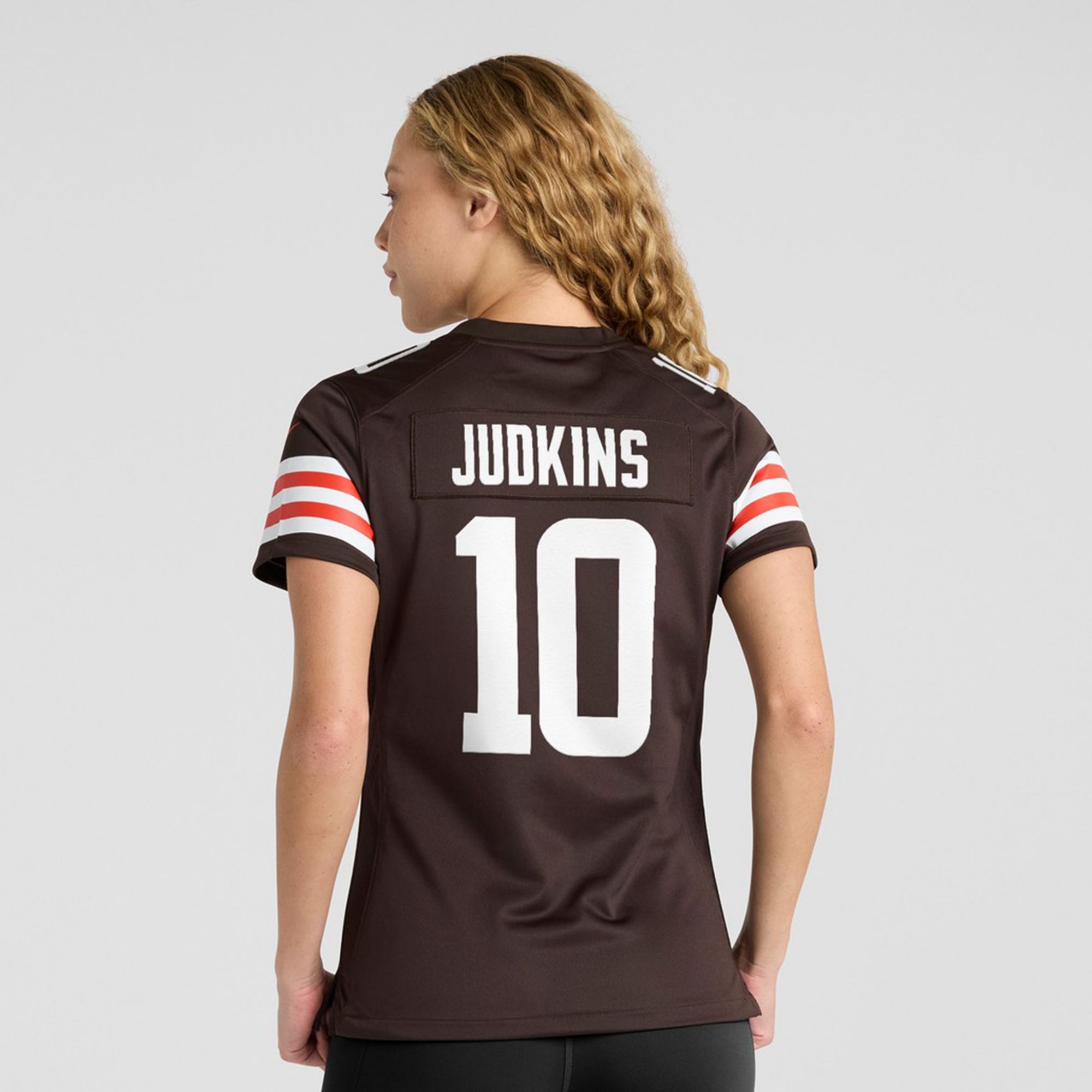 Nike Women's Cleveland Browns Quinshon Judkins #10 Seal Brown Home Game Jersey