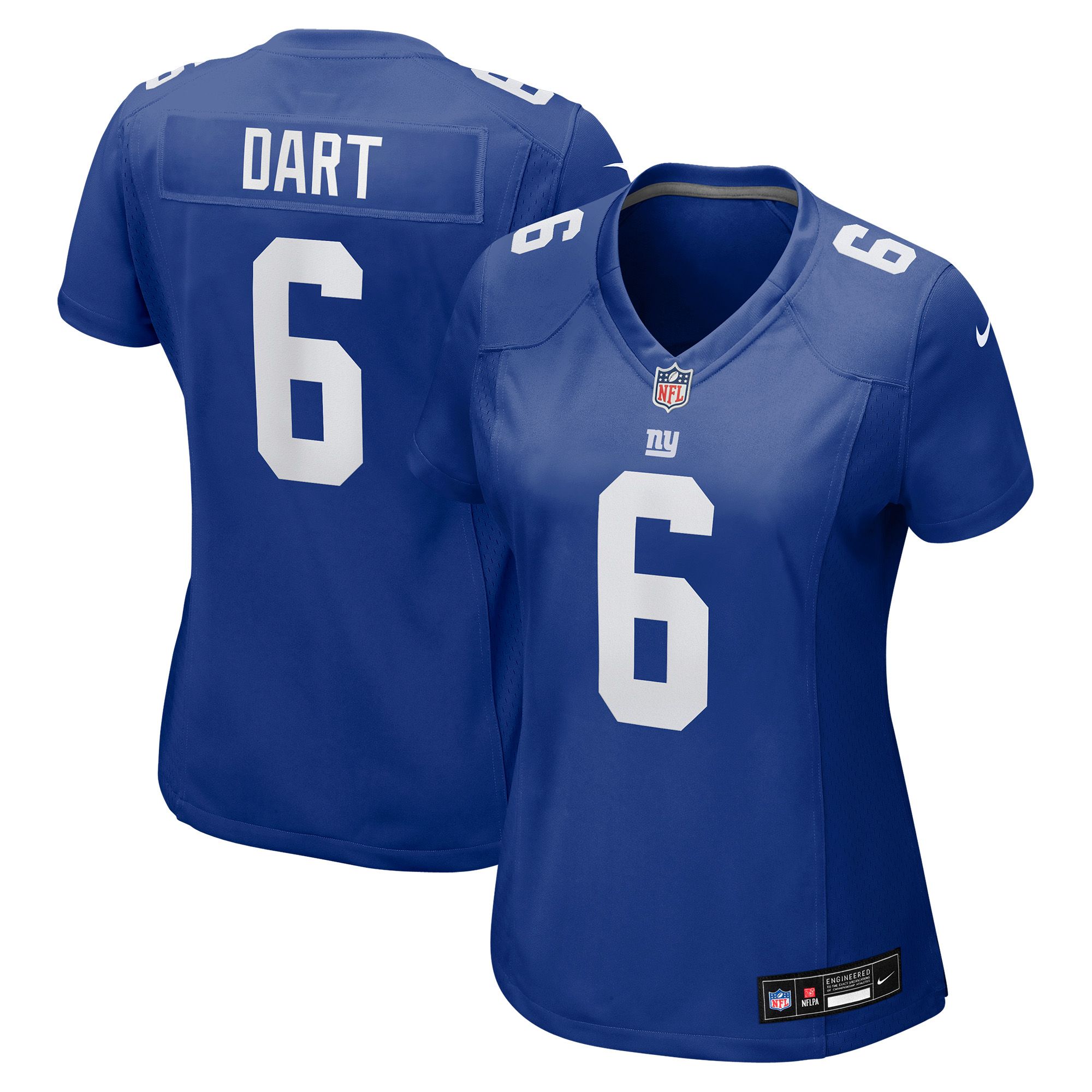 Nike Women's New York Giants Jaxson Dart #6 Rush Blue Home Game Jersey