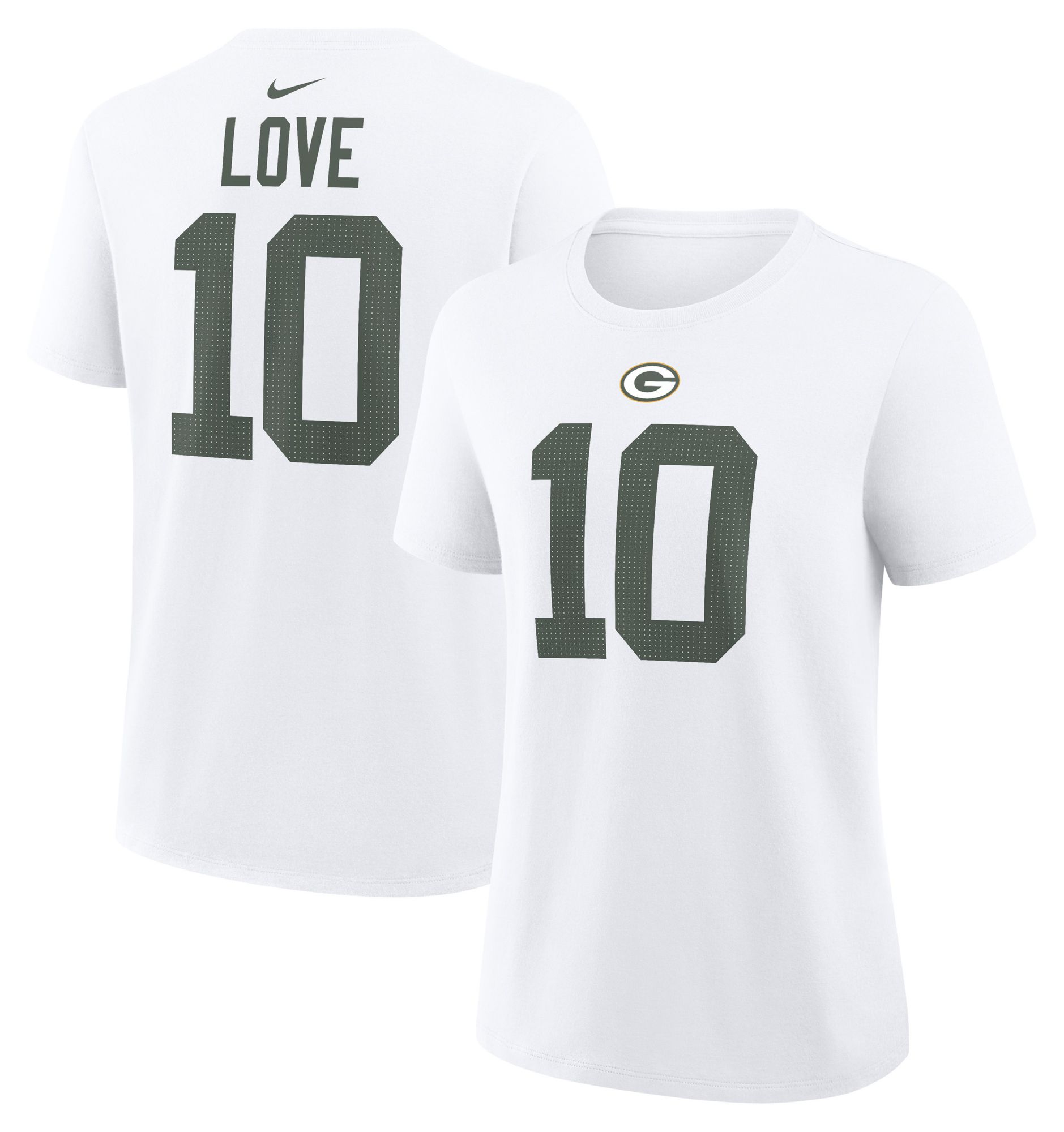 Nike Women's Green Bay Packers White Jordan Love #10 T-Shirt