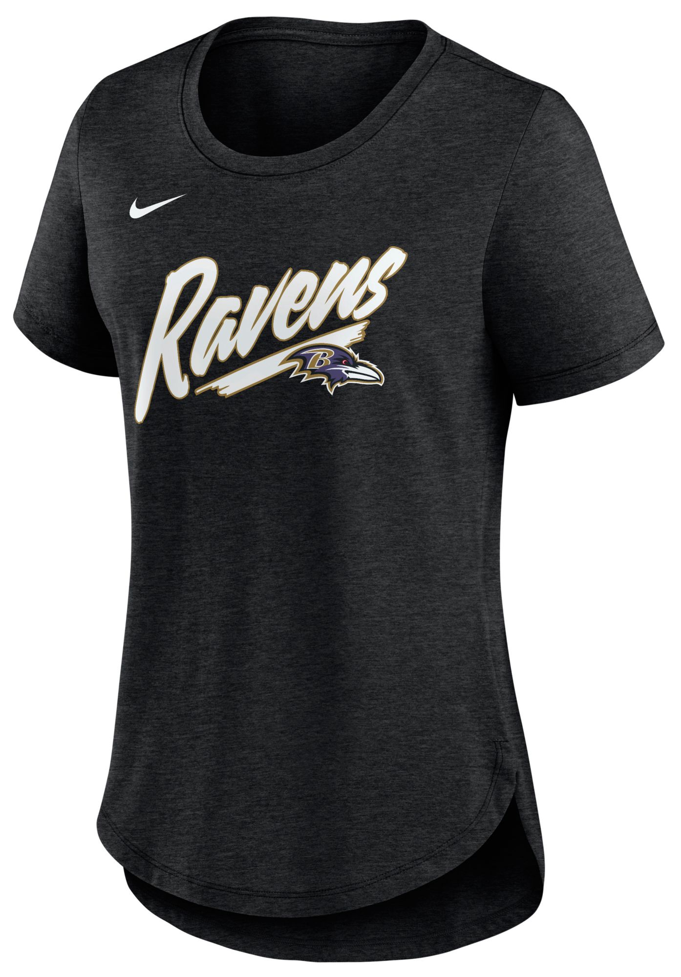 Nike Women's Baltimore Ravens Black Heather Triblend Script T-Shirt