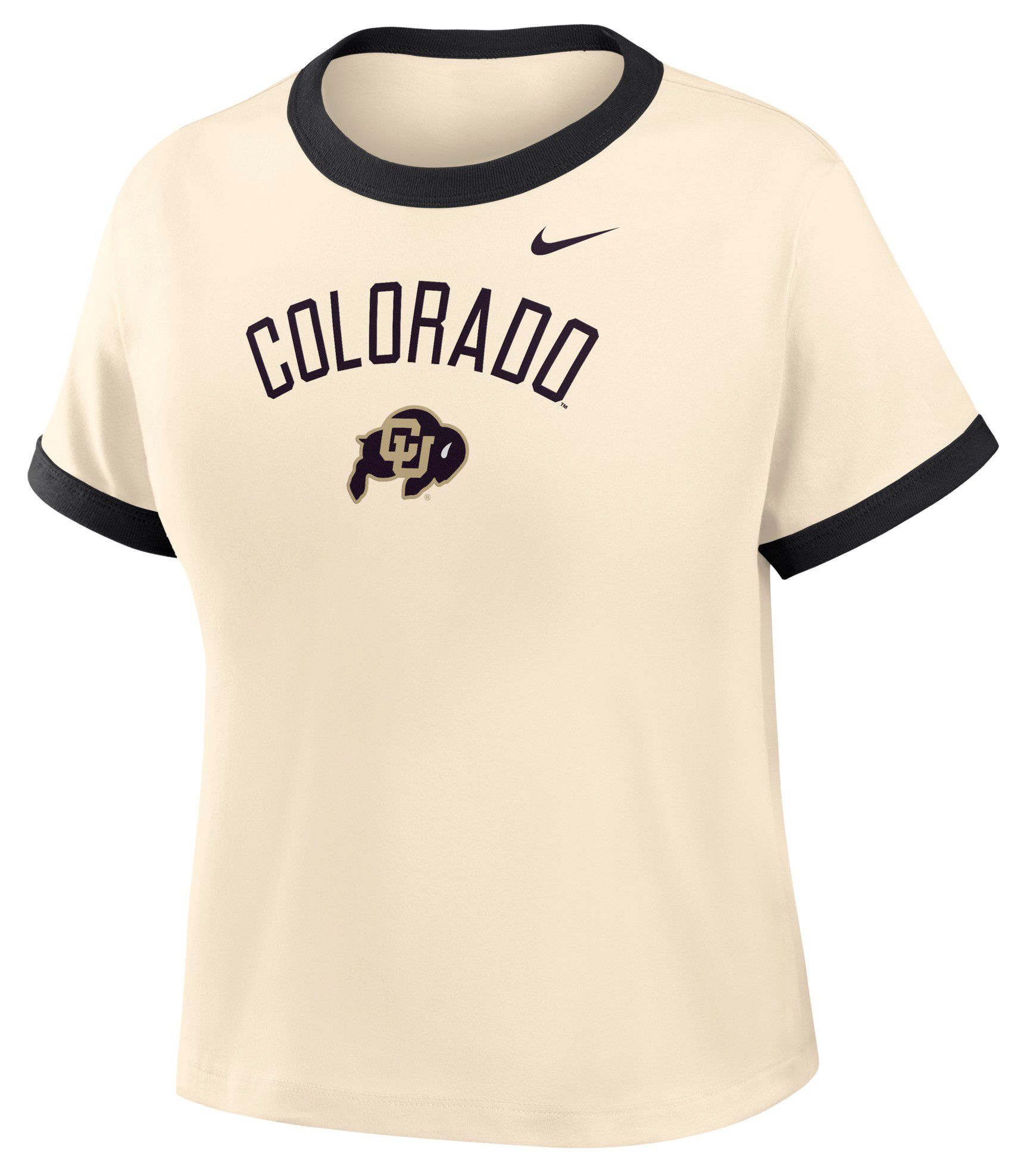 Nike Women's Colorado Buffaloes White Ringer Cropped T-Shirt