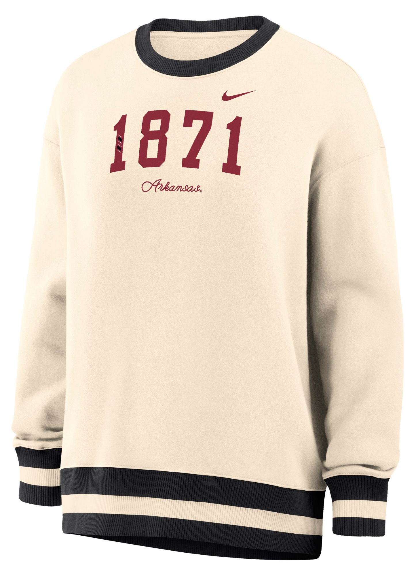 Nike Women's Arkansas Razorbacks White Phoenix Oversized Crewneck Sweatshirt