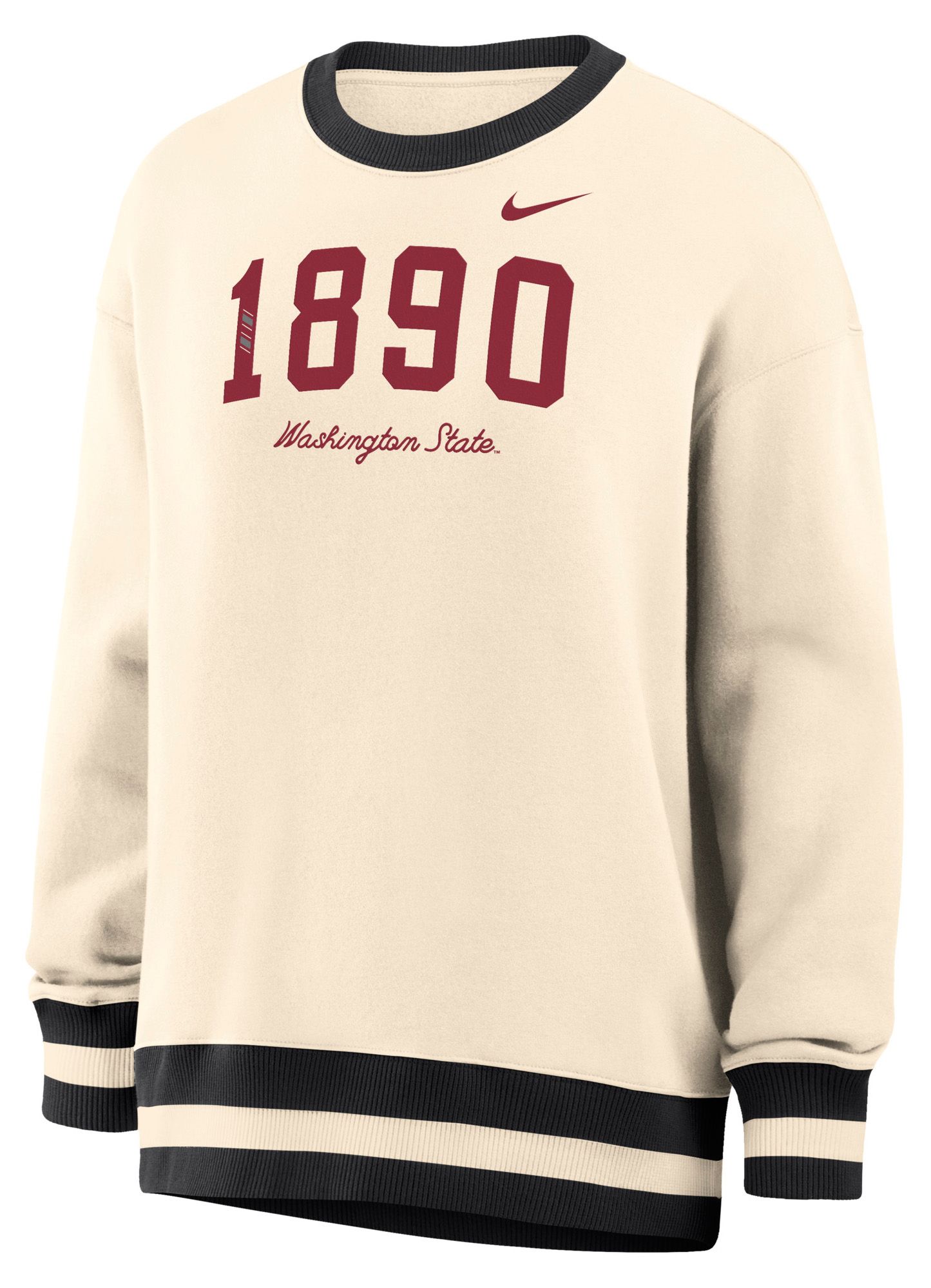 Nike Women's Washington State Cougars White Phoenix Oversized Crewneck Sweatshirt