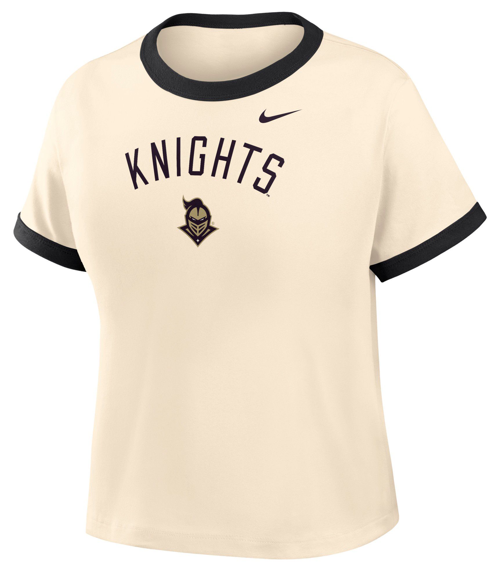 Nike Women's UCF Knights White Ringer Cropped T-Shirt