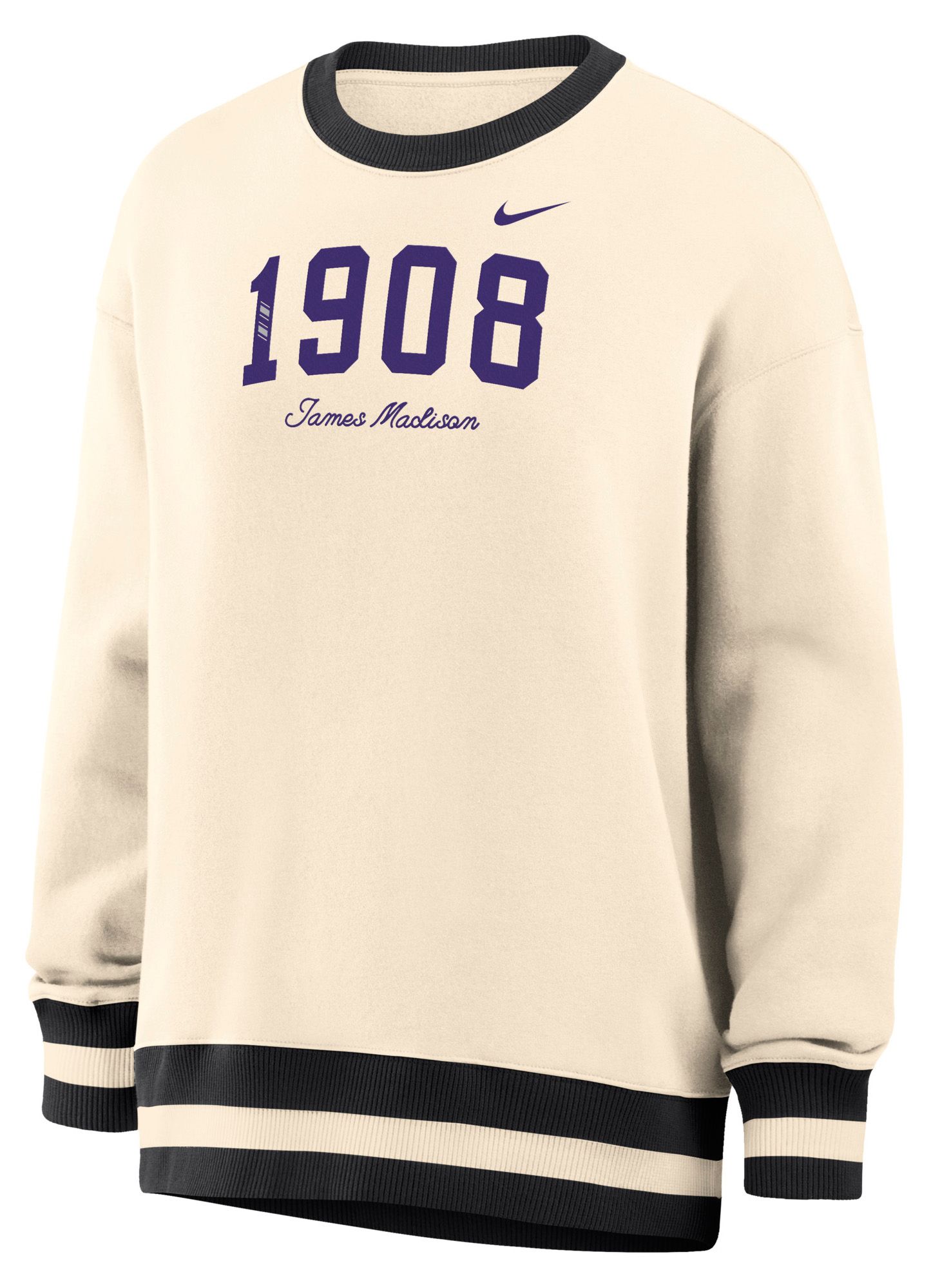 Nike Women's James Madison Dukes White Phoenix Oversized Crewneck Sweatshirt