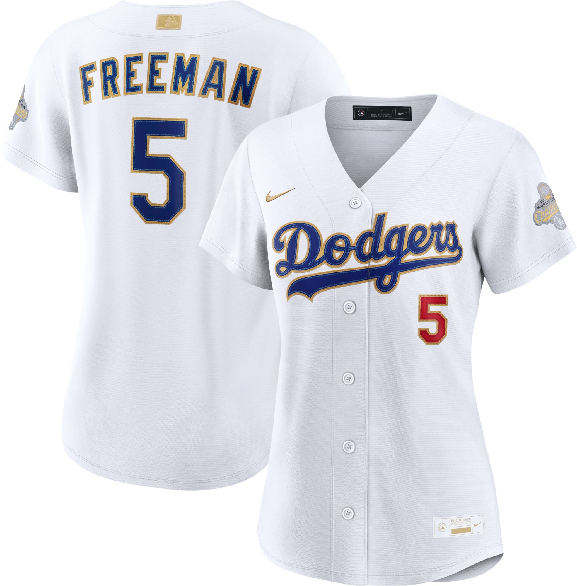 Nike Women's Los Angeles Dodgers Freddie Freeman #5 2026 Gold Collection Jersey