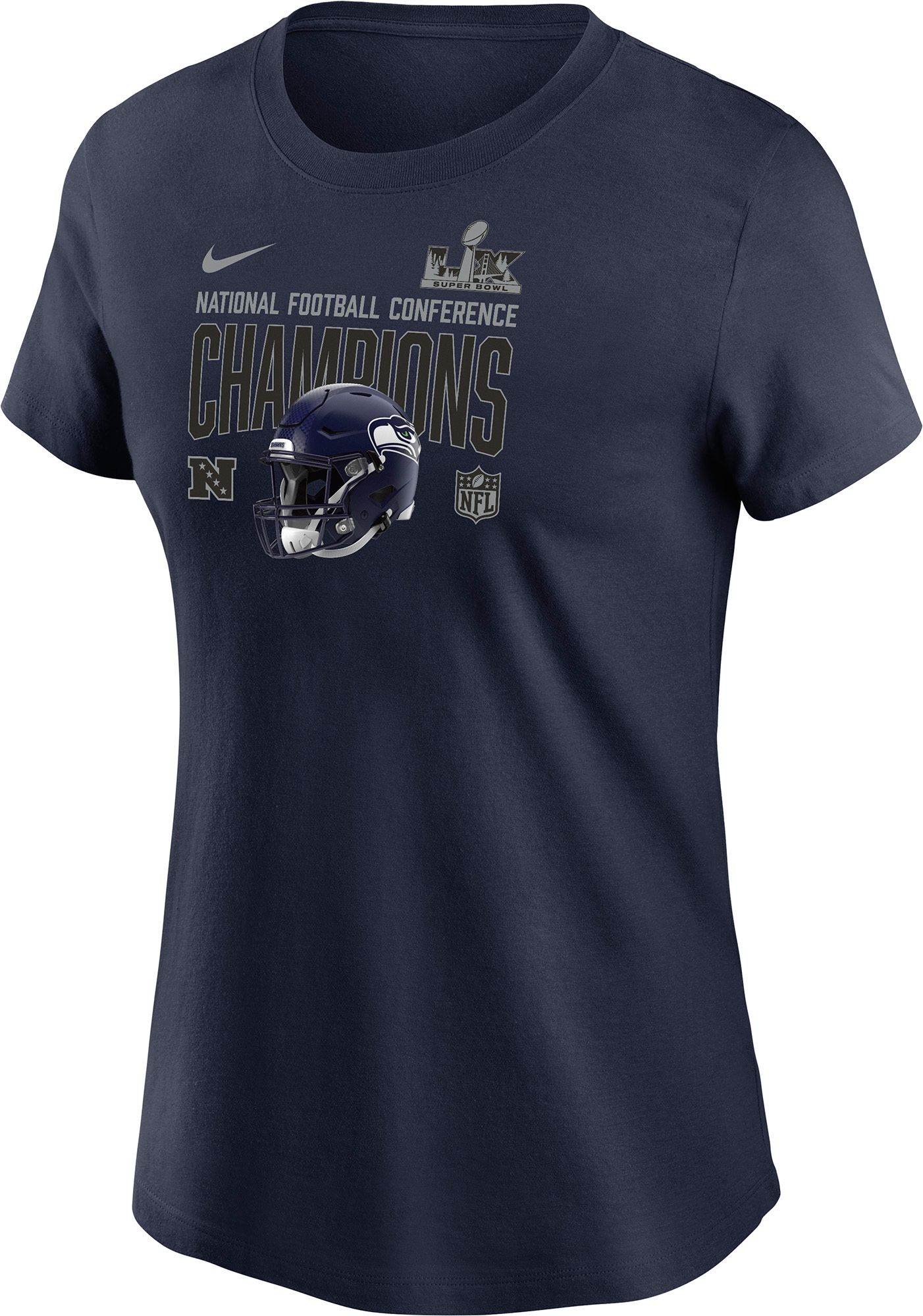Nike Women's 2025-26 NFC Champions Seattle Seahawks Helmet T-Shirt