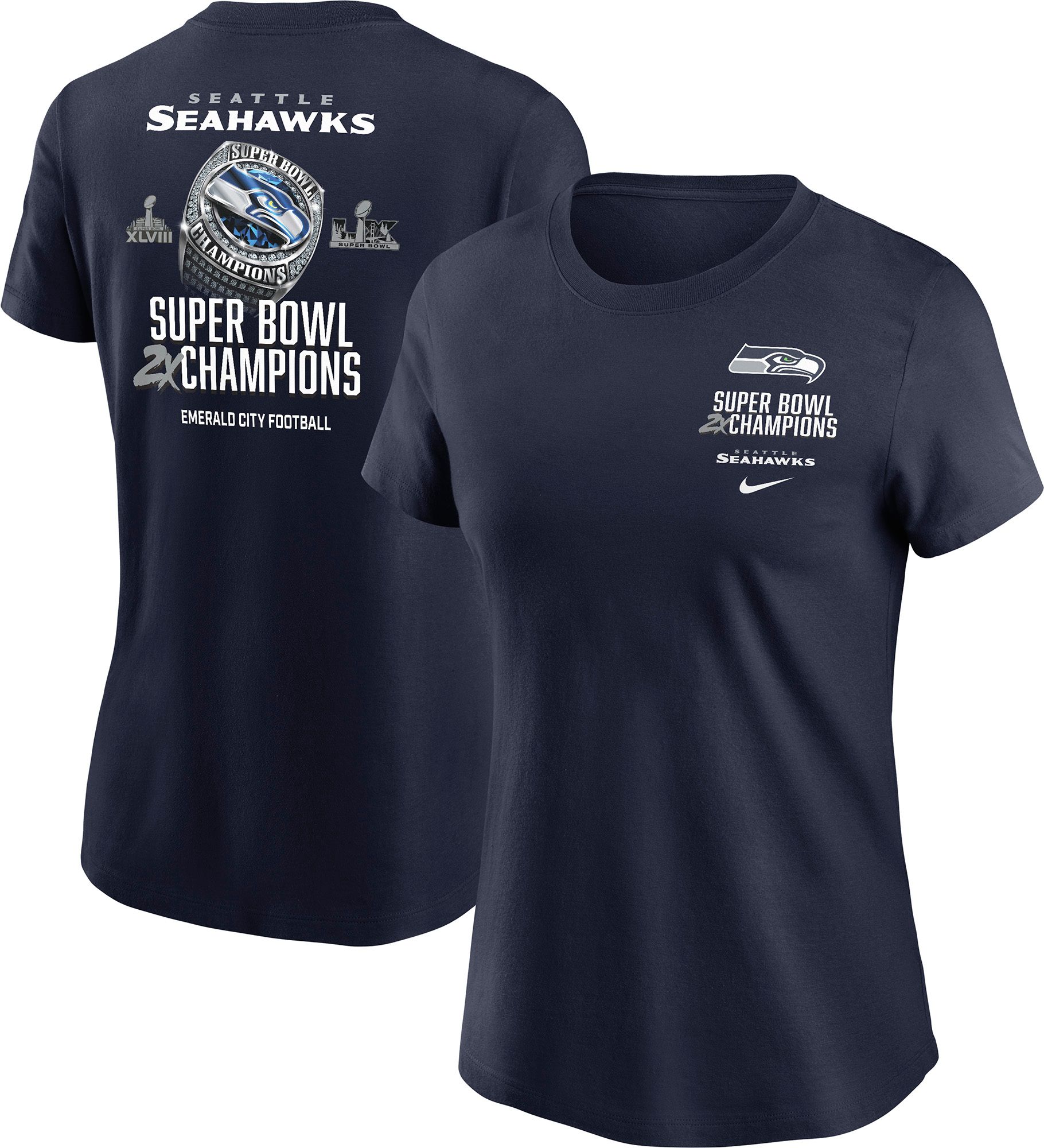 Nike Women's 2025-26 Super Bowl LX Champions Seattle Seahawks Downtown T-Shirt