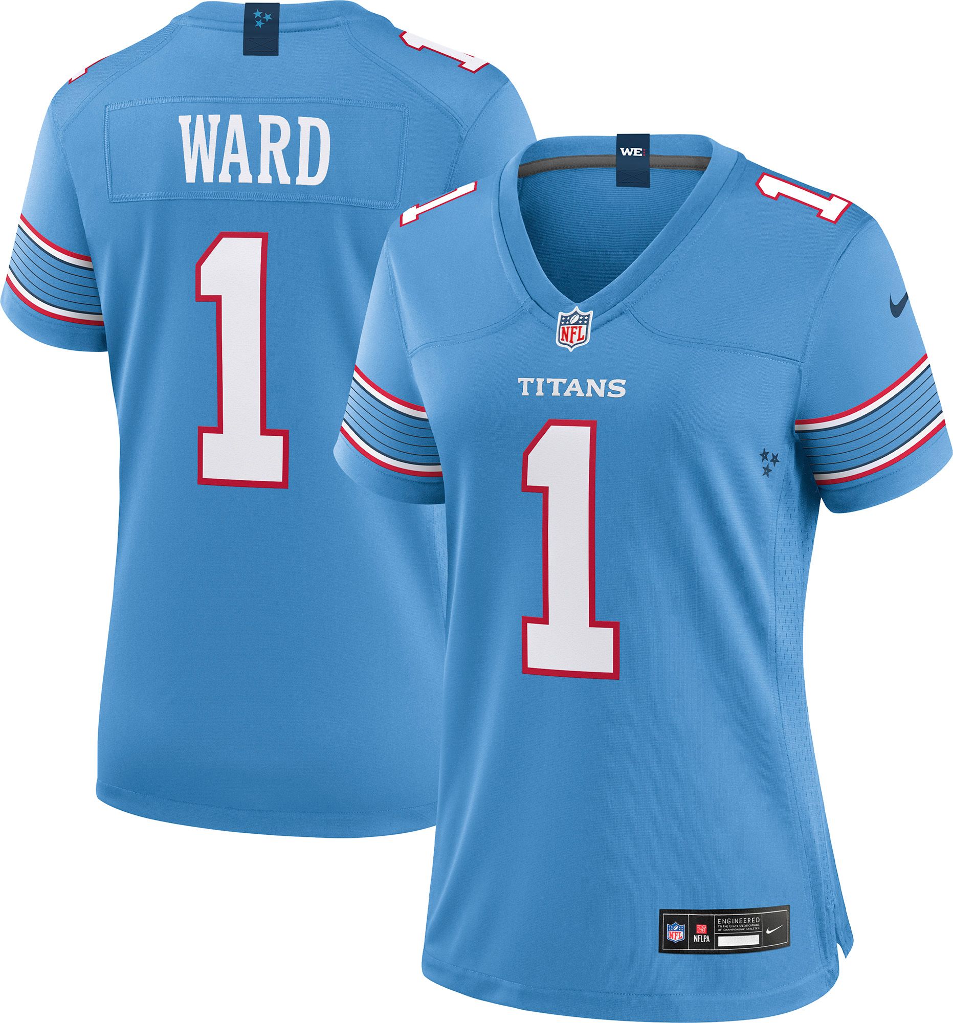 Nike Women's Tennessee Titans Cam Ward #1 Coast Blue Game Jersey