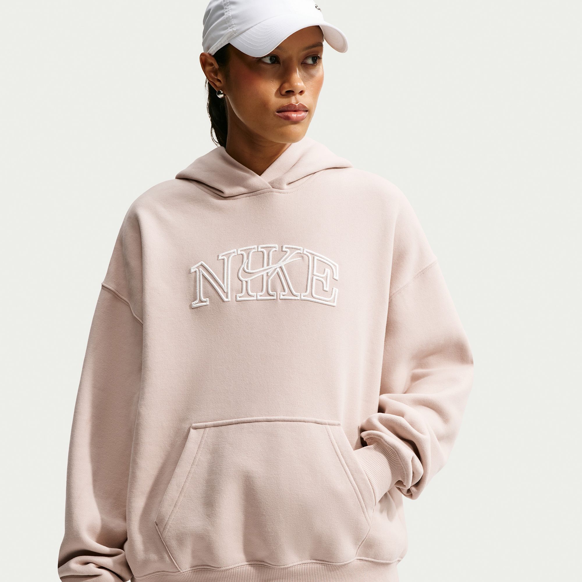 Nike Women's Studio Fleece Oversized Logo Hoodie