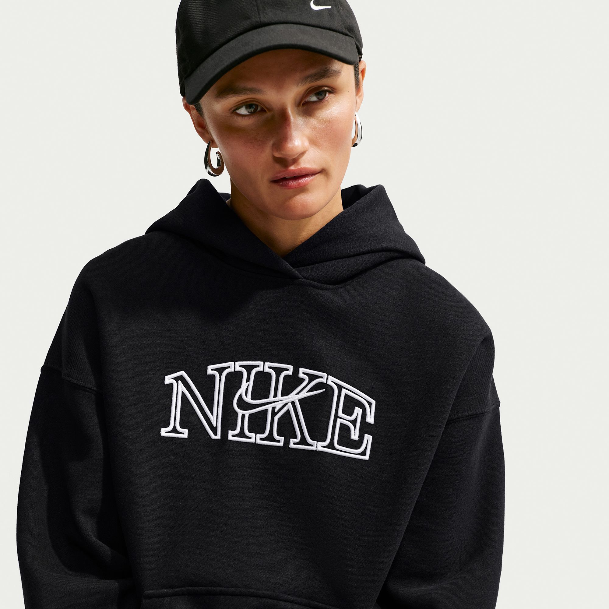 Nike Women's Studio Fleece Oversized Logo Hoodie