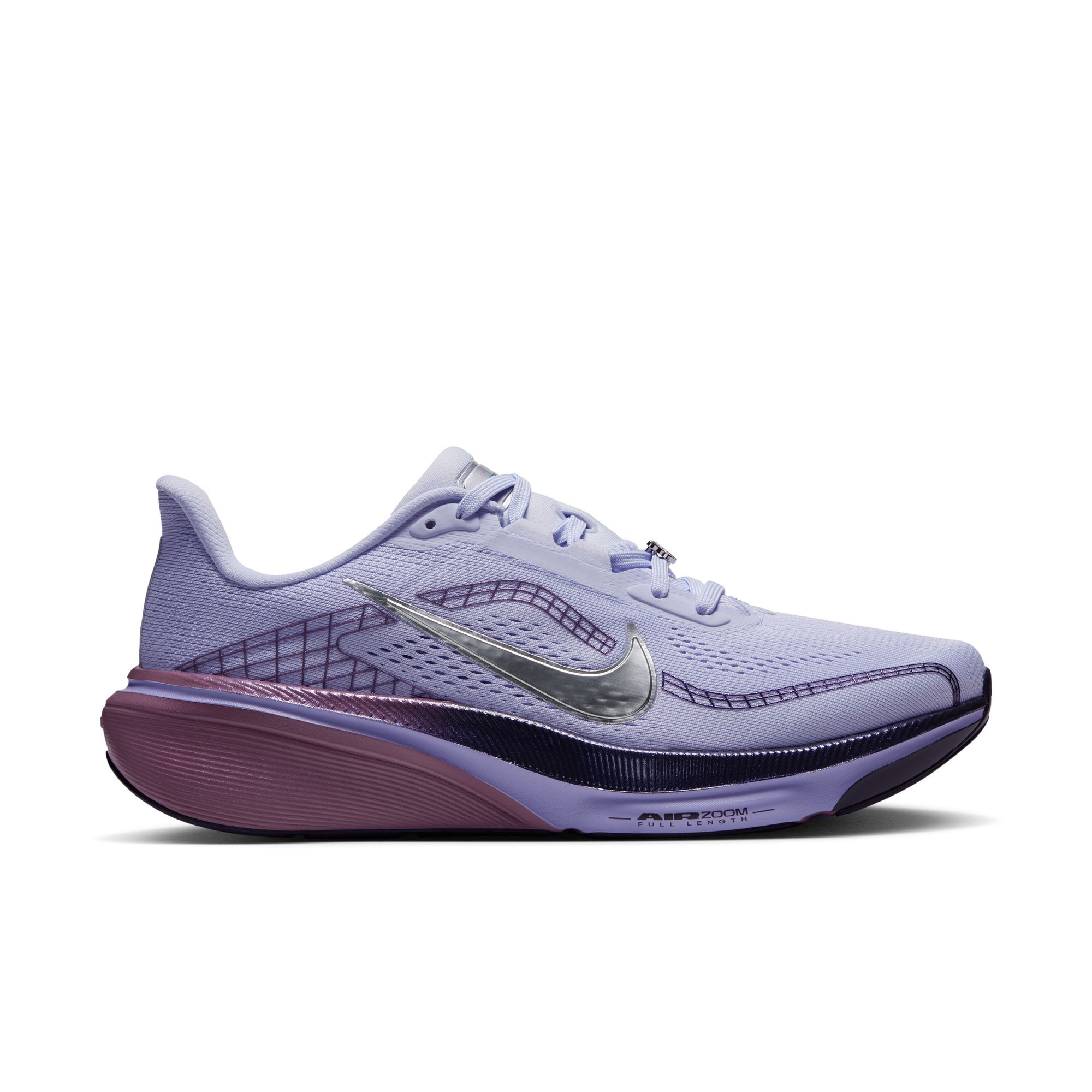 Nike Women's Pegasus 42 Running Shoes, Size 5, Palest Purple/Metallic Silver-Gridiron