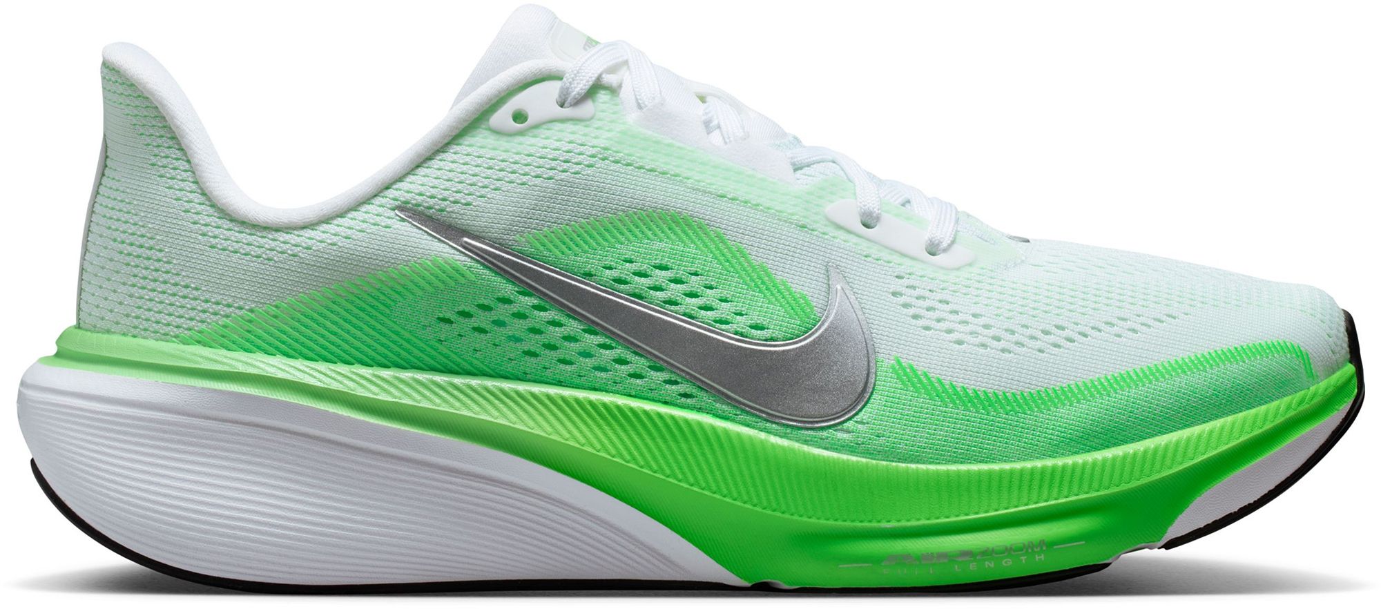White/Metallic Silver/Green Strike