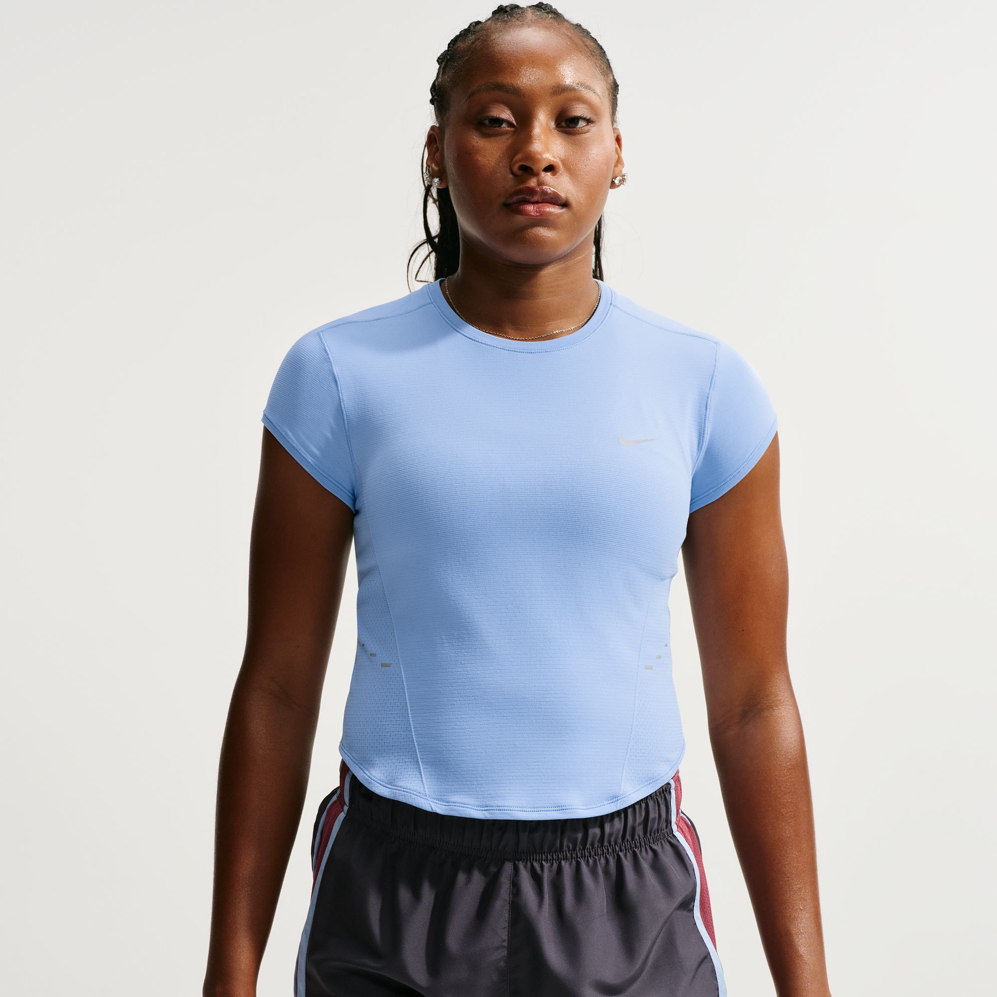 Nike Women's Swift Dri-FIT Seamless Cropped Short-Sleeve Running Top
