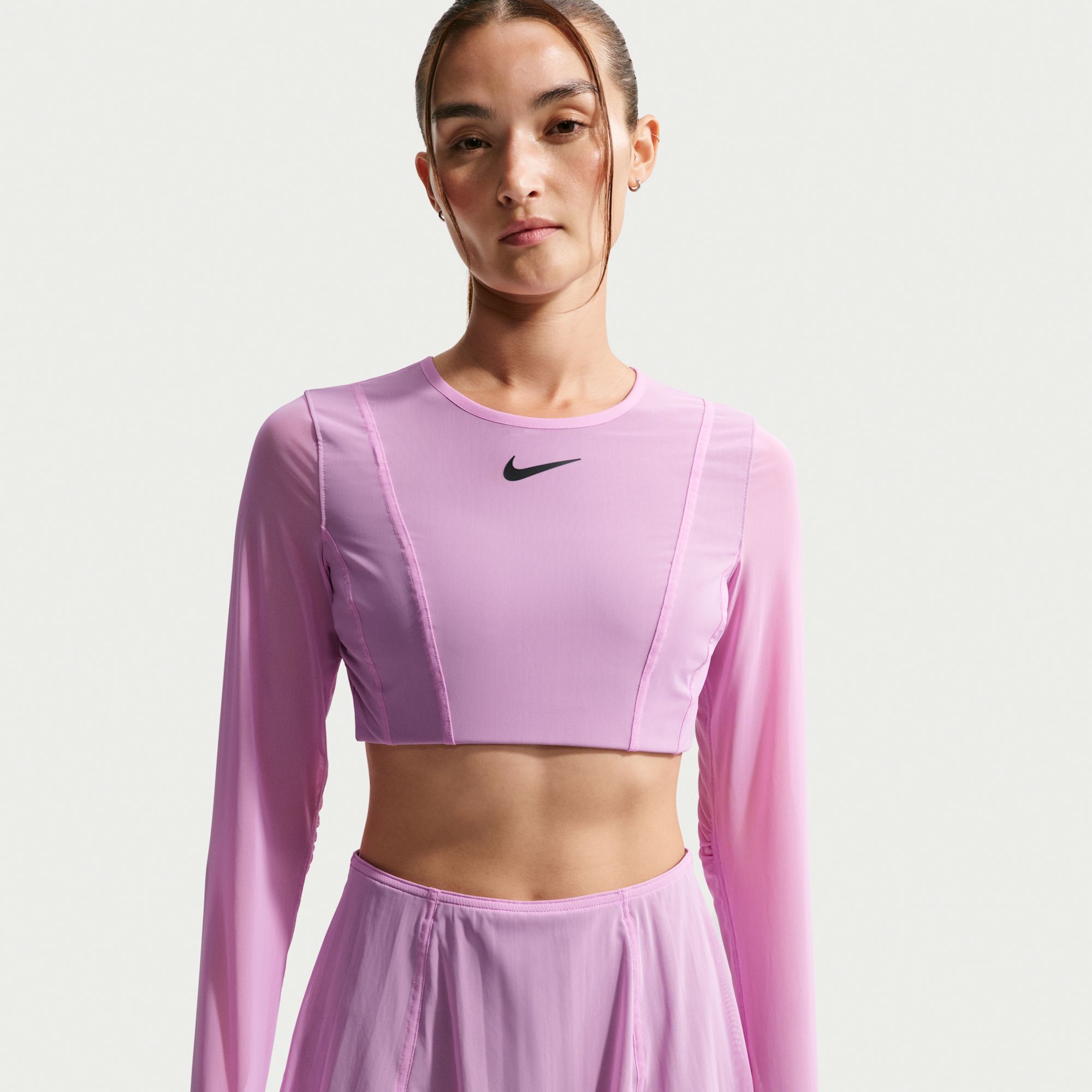 Nike Women's Court Slam Long Sleeve Crop Tennis Shirt