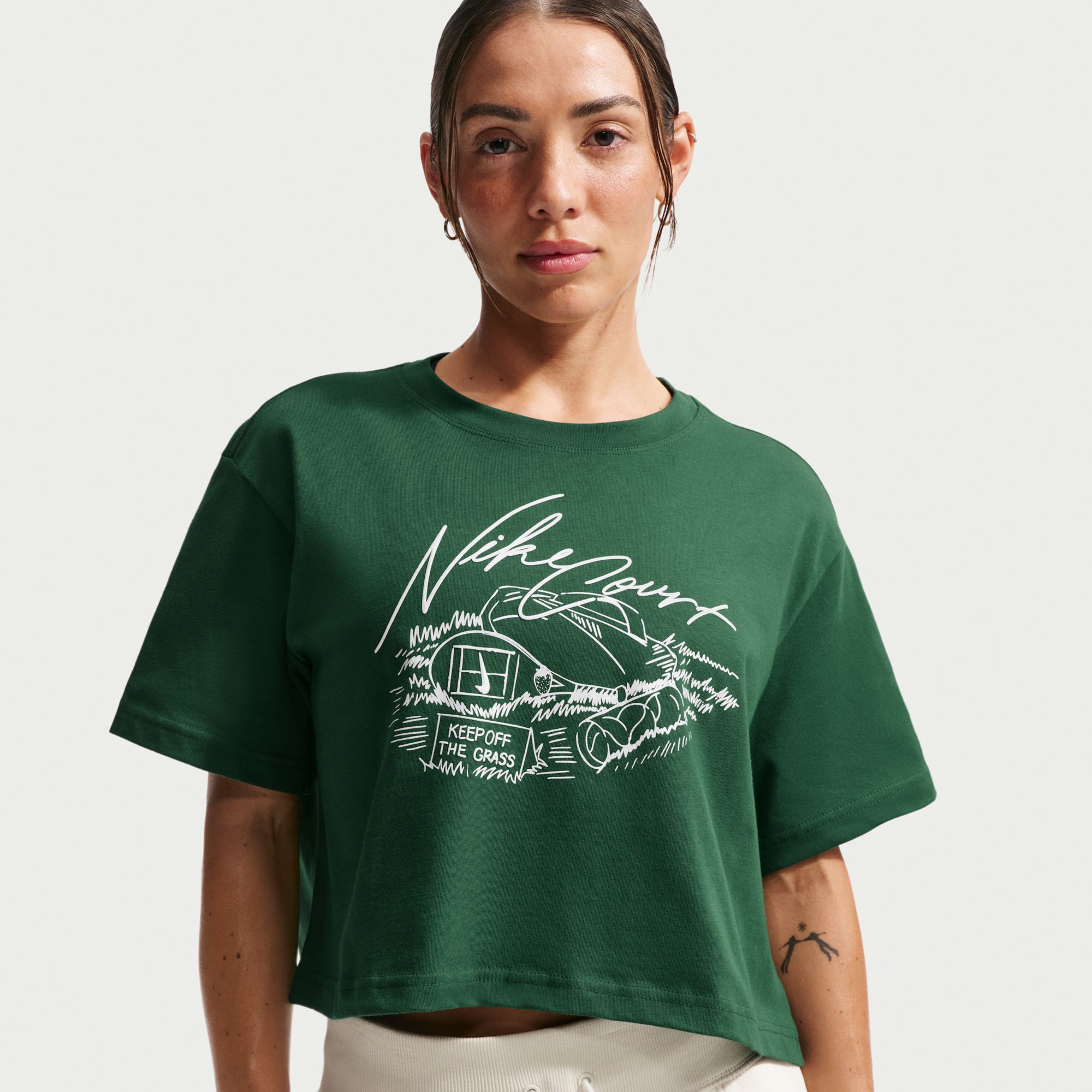 Nike Women's Court Slam Cropped Tennis T-Shirt