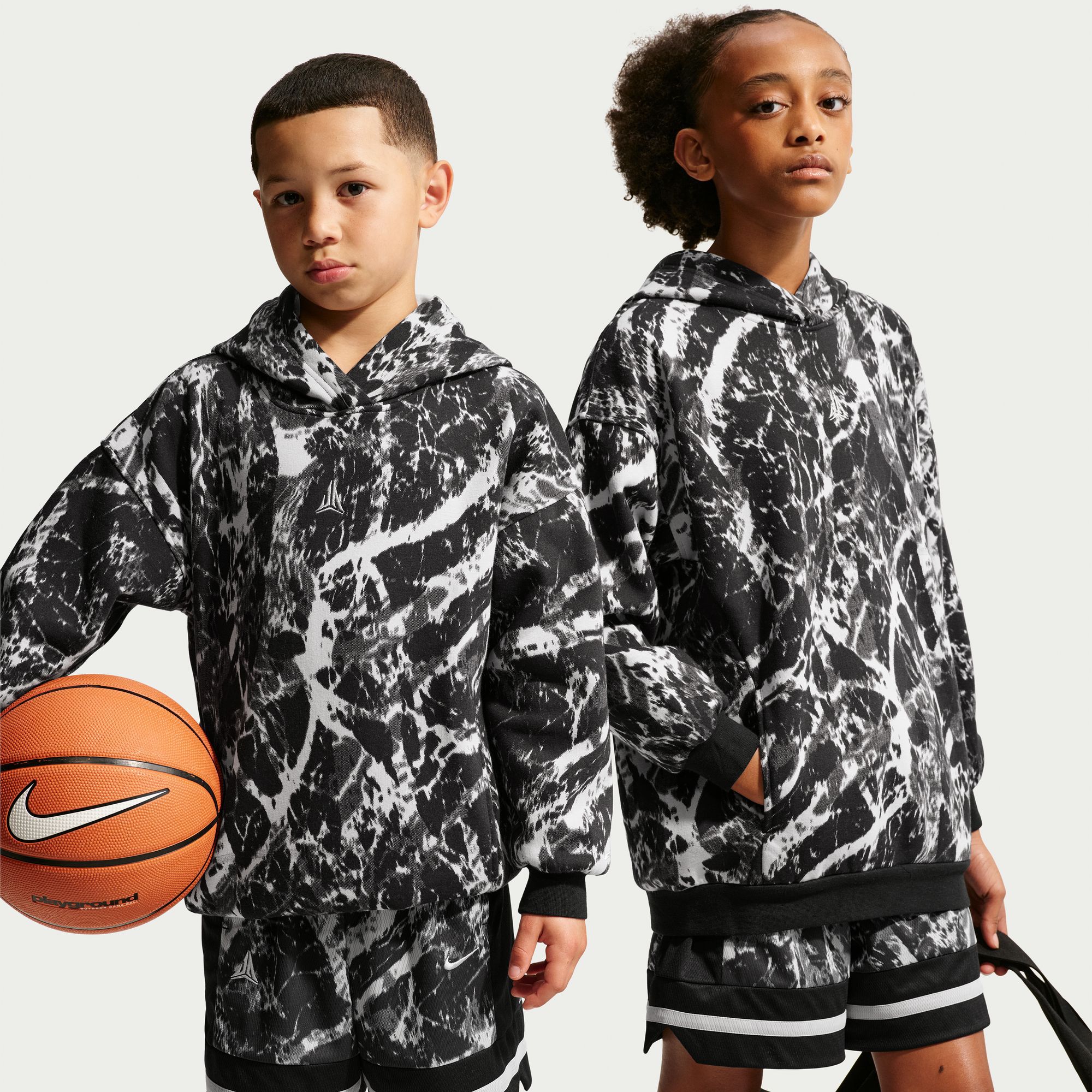 Nike Kids' Ja Morant Club Fleece AOP Oversized Hoodie