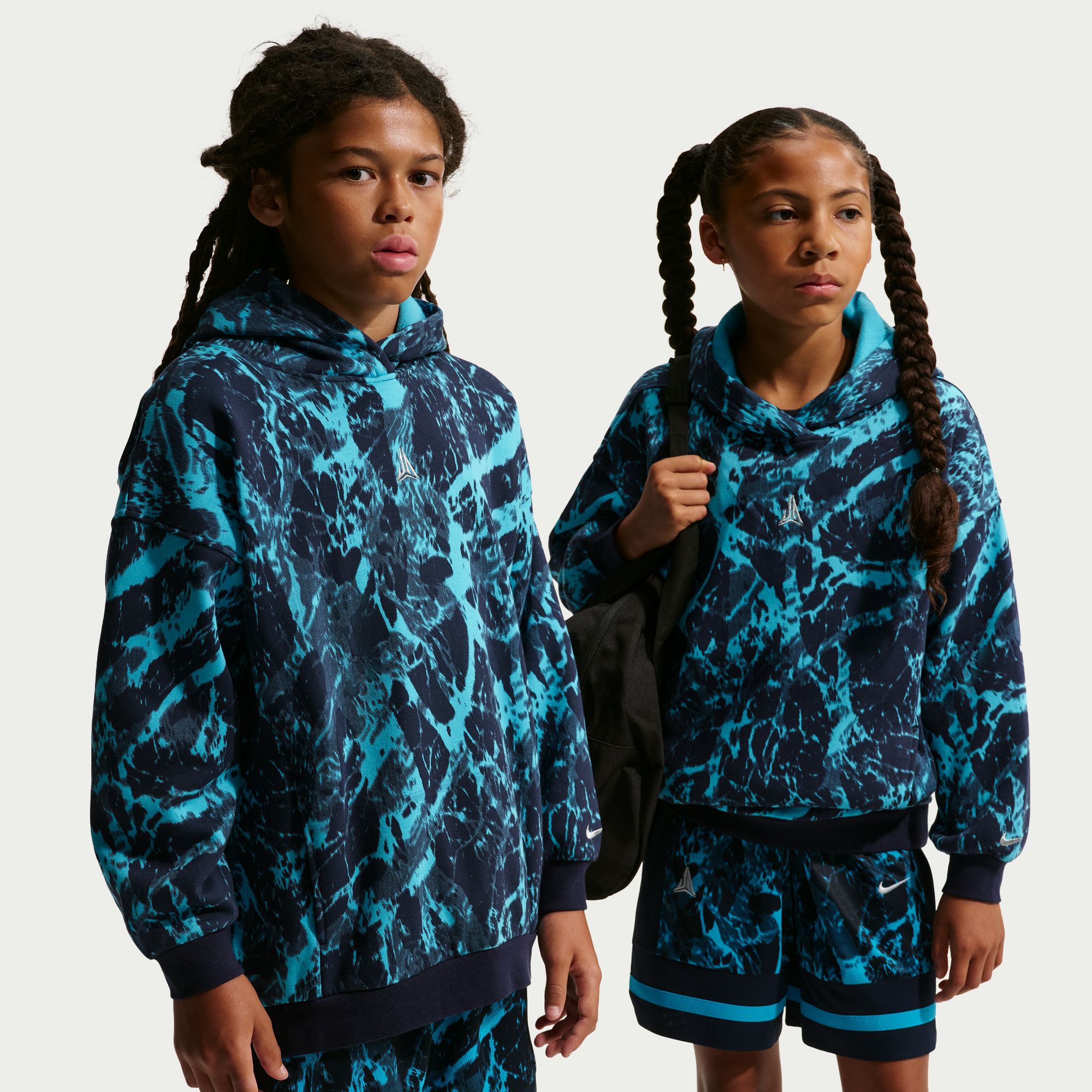 Nike Kids' Ja Morant Club Fleece AOP Oversized Hoodie
