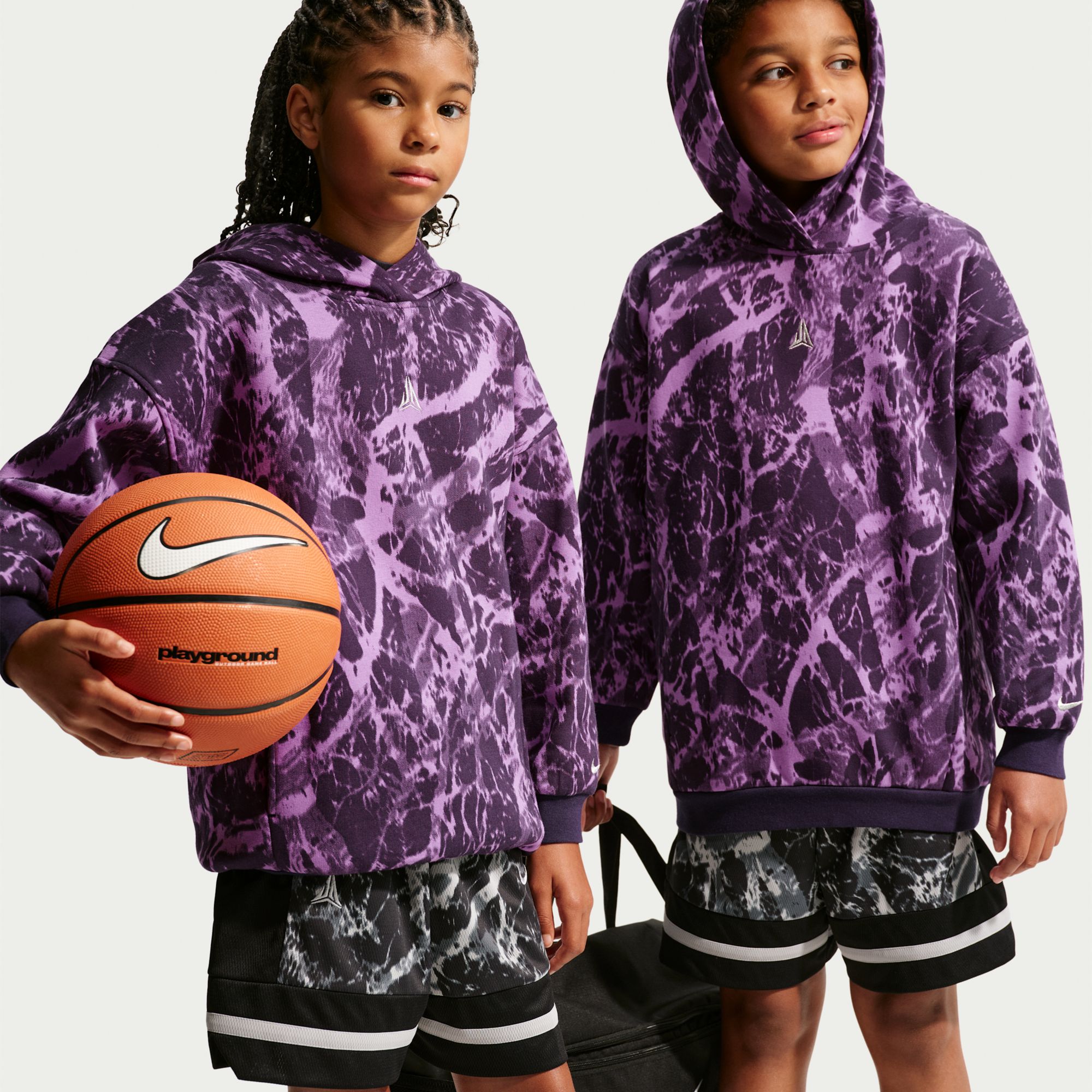 Nike Kids' Ja Morant Club Fleece AOP Oversized Hoodie
