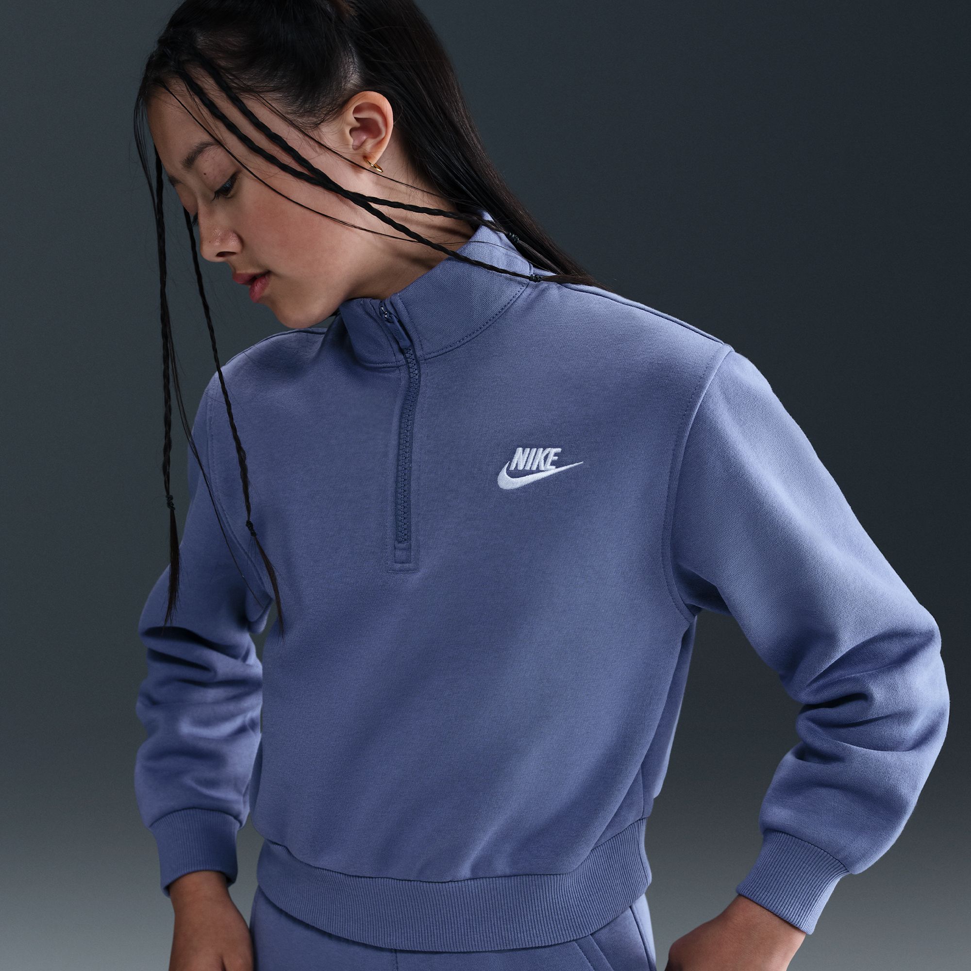Nike Girls' 1/2-Zip Club Fleece Pullover