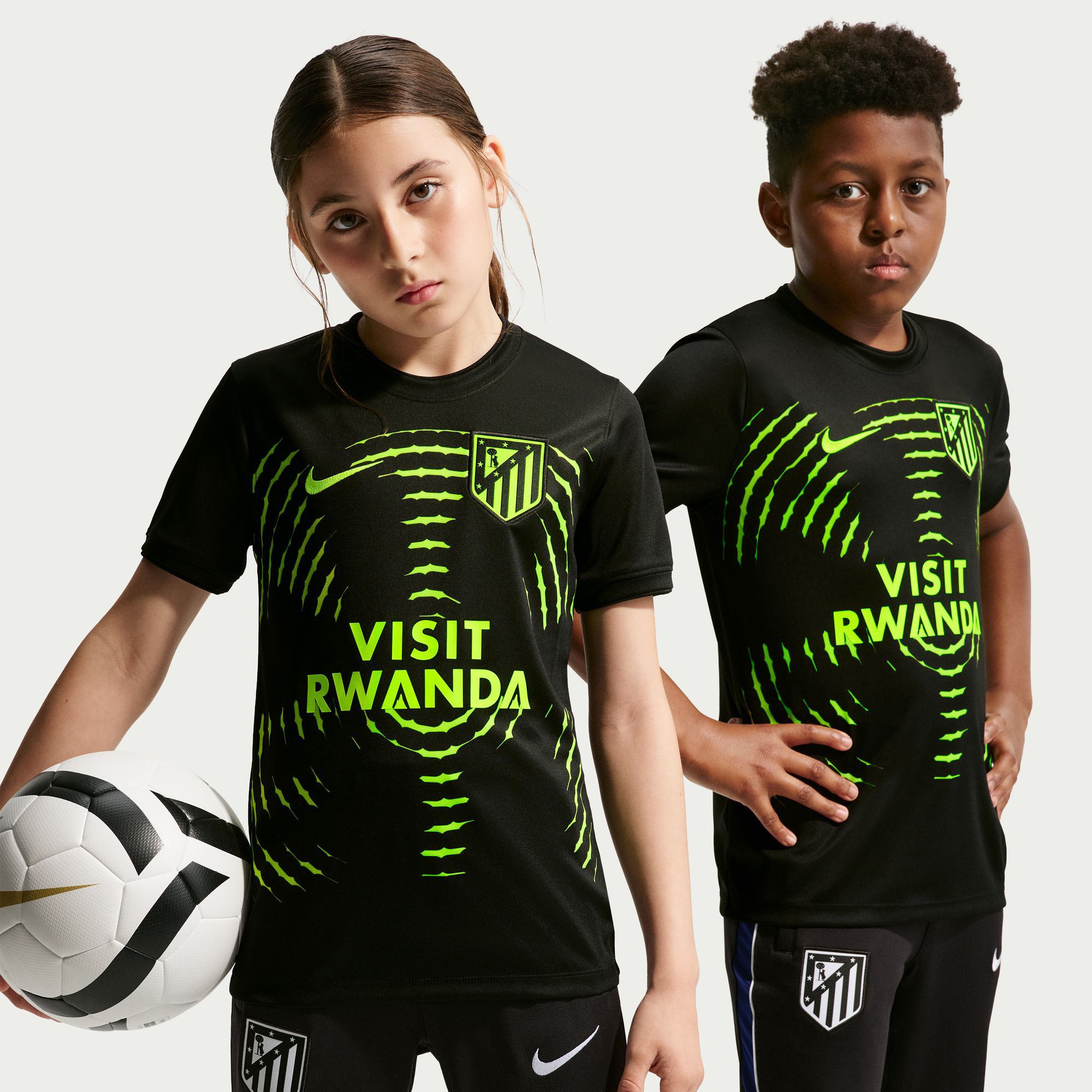 Nike Youth Atletico Madrid Black 2026 Away Prematch Jersey