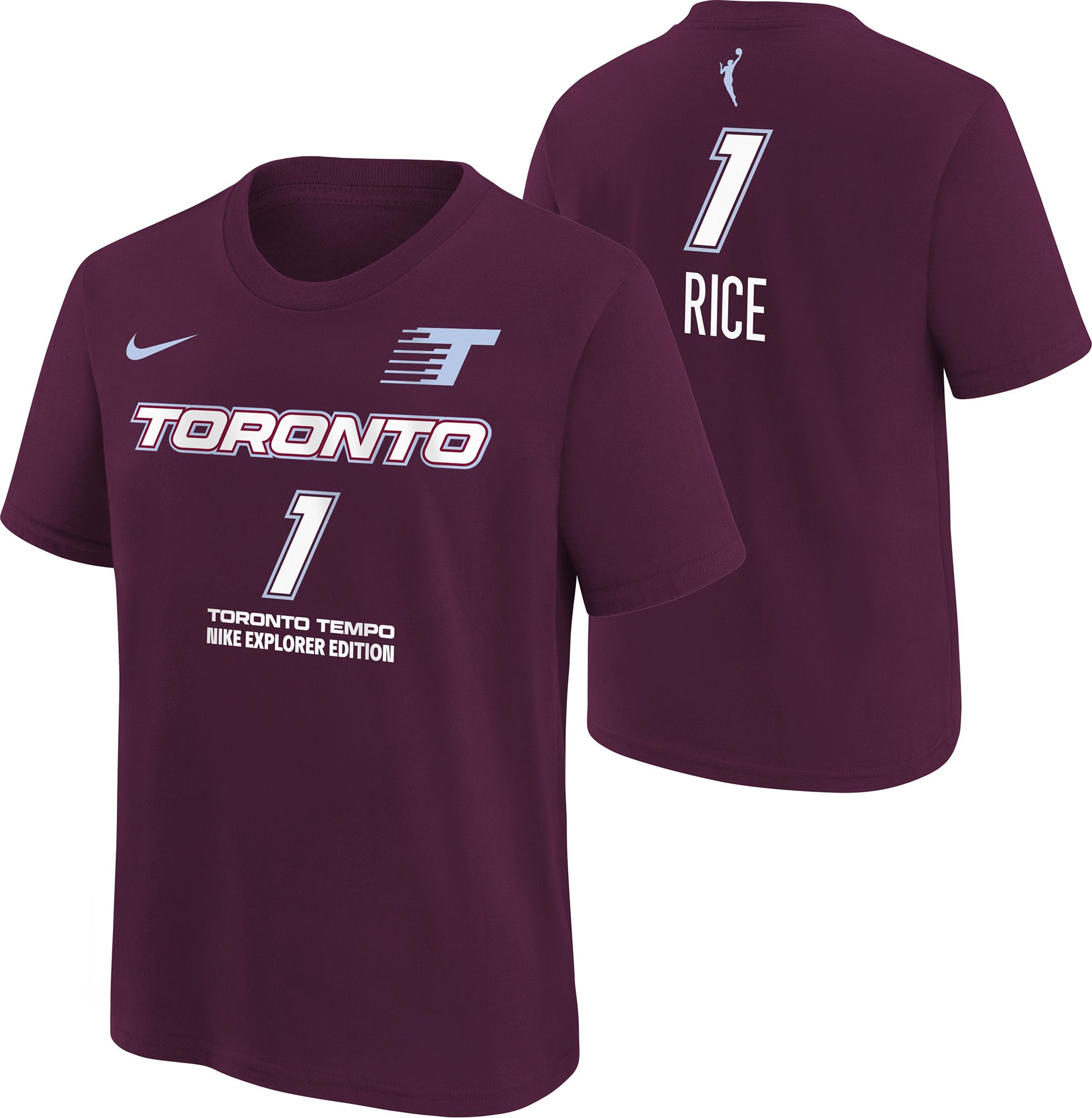 Nike Youth Toronto Tempo Maroon Kiki Rice #1 T-Shirt