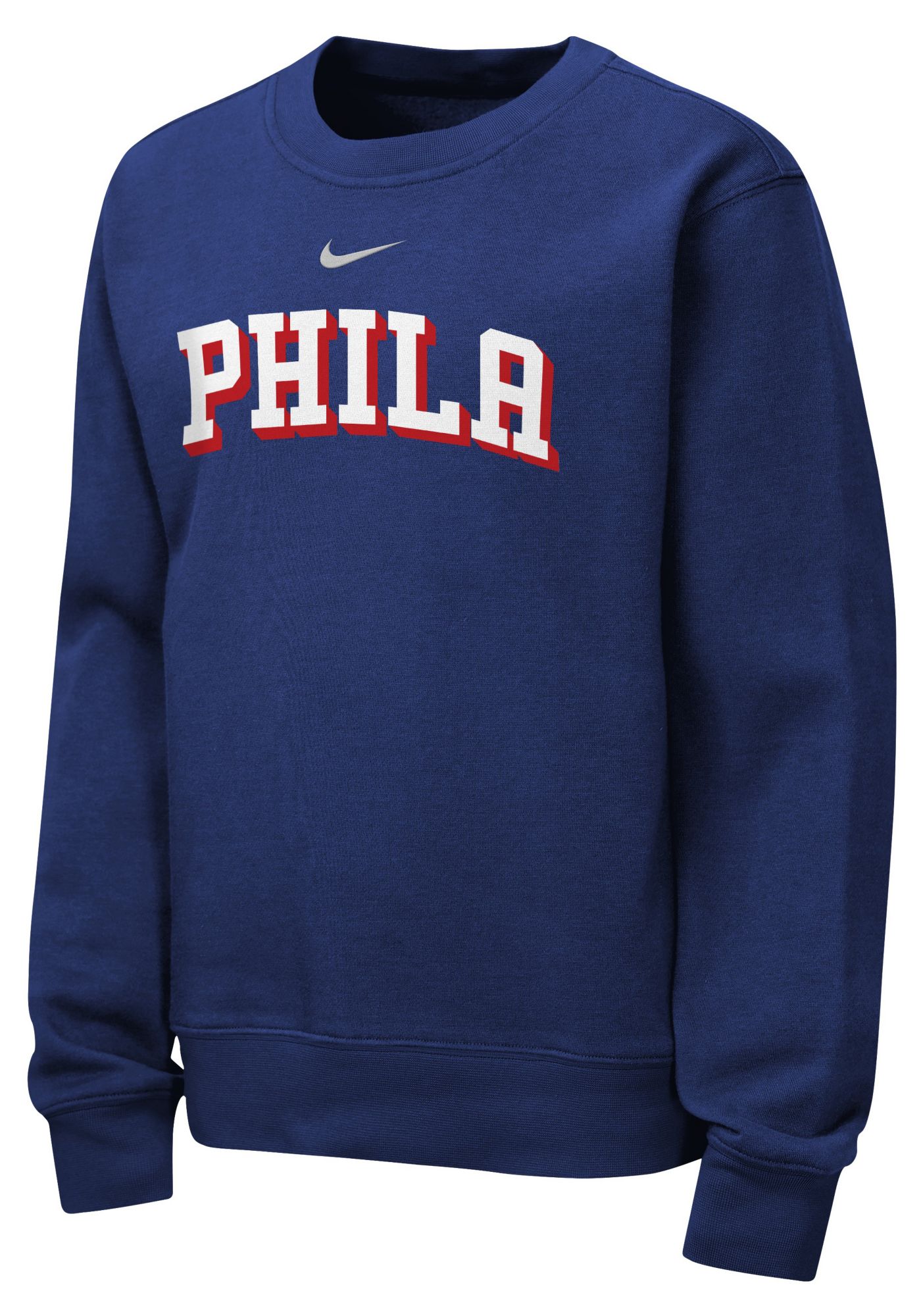 Nike Youth Philadelphia 76ers Word Club Crewneck Sweatshirt