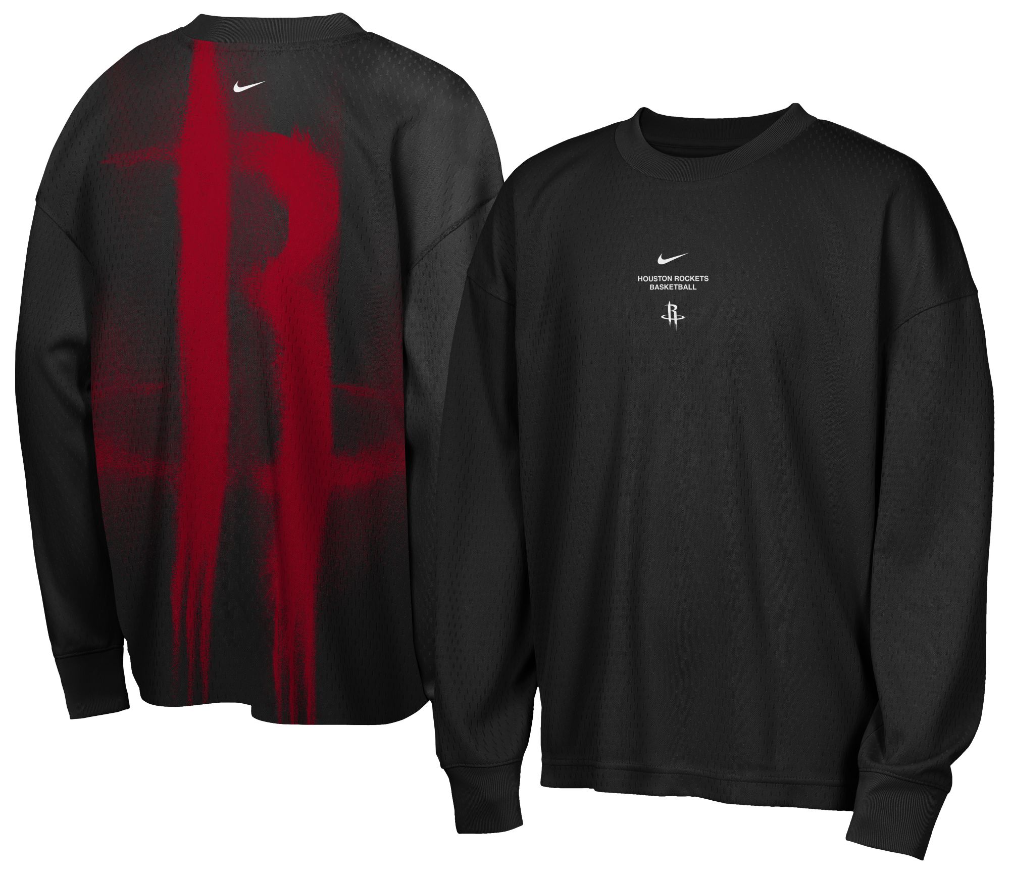 Nike Youth Houston Rockets Worn With Obsession Standard Issue Game Long Sleeve Shirt