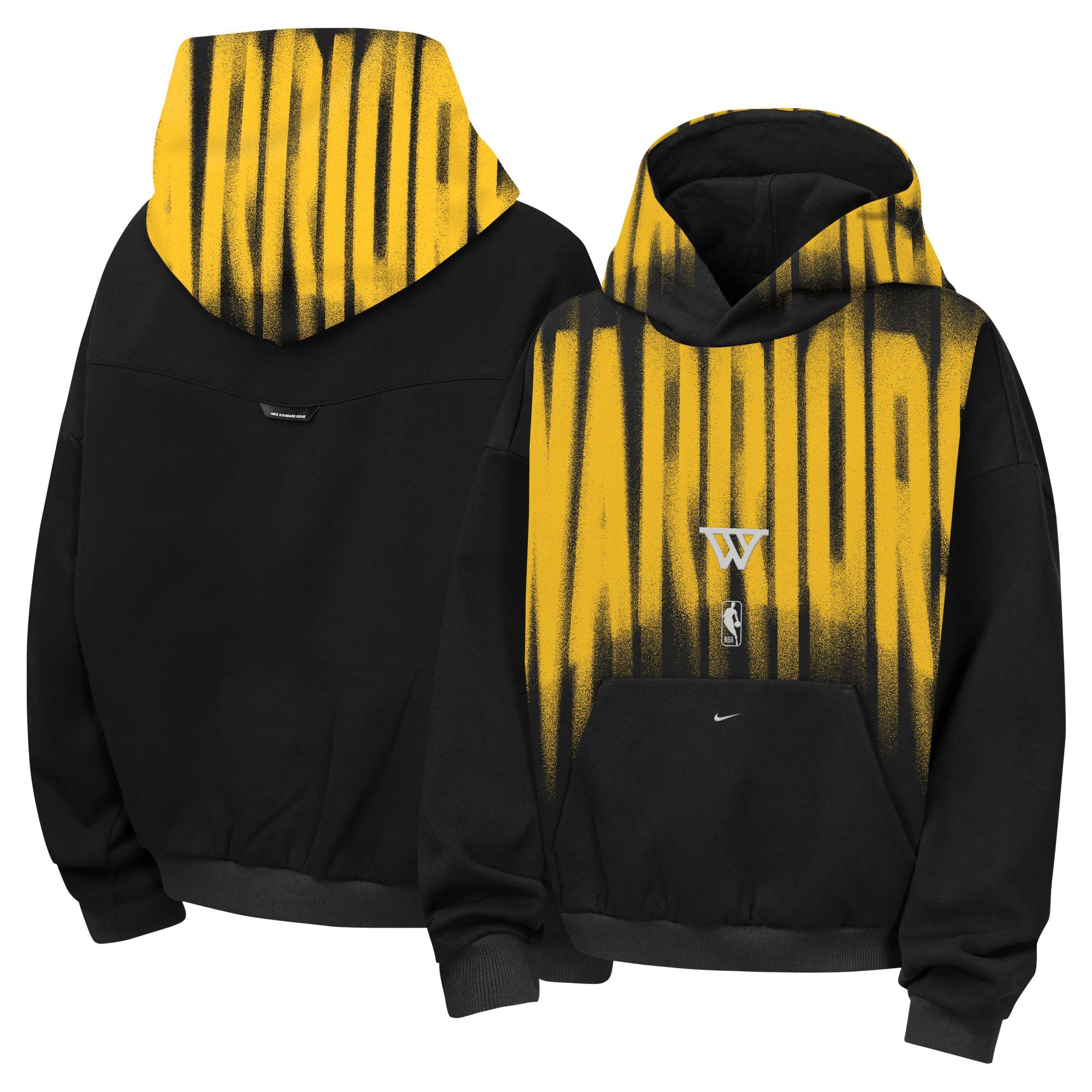 Youth Nike  Black Golden State Warriors 2026/27 Standard Issue Authentic Wordmark Fleece Pullover Hoodie