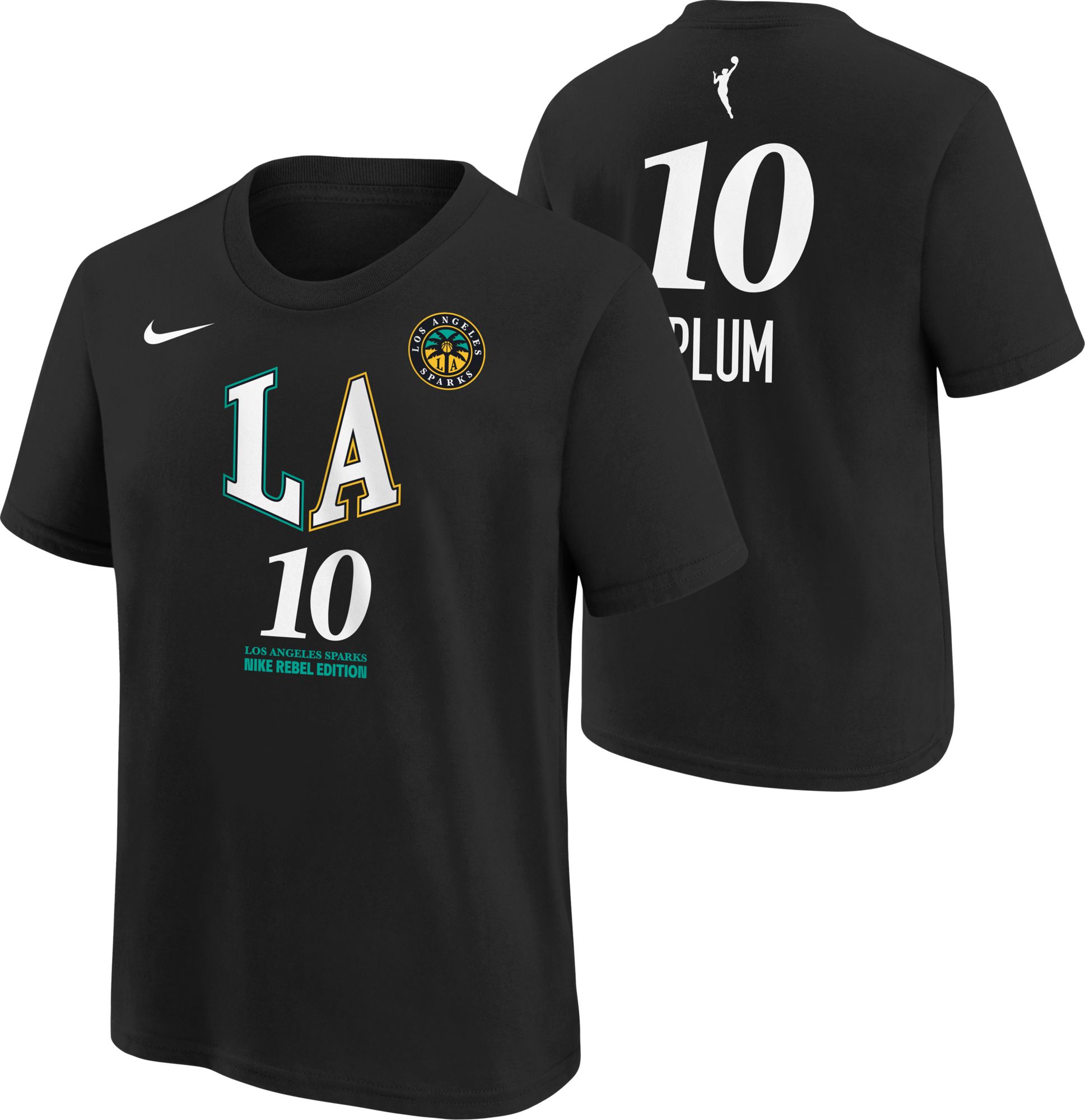 Nike Youth Los Angeles Sparks Black Kelsey Plum #10  Rebel T-Shirt