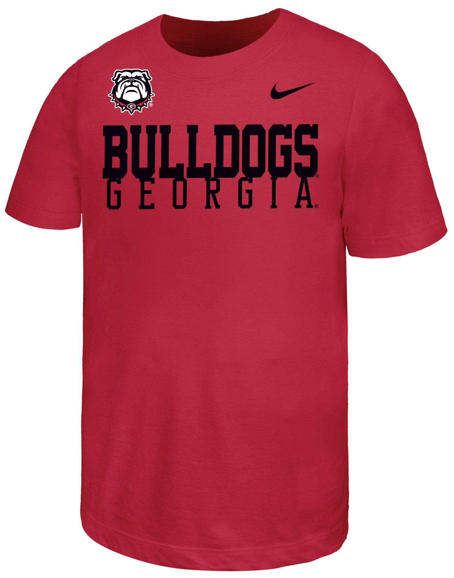 Nike Youth Georgia Bulldogs Red Stacked Name Drop T-Shirt