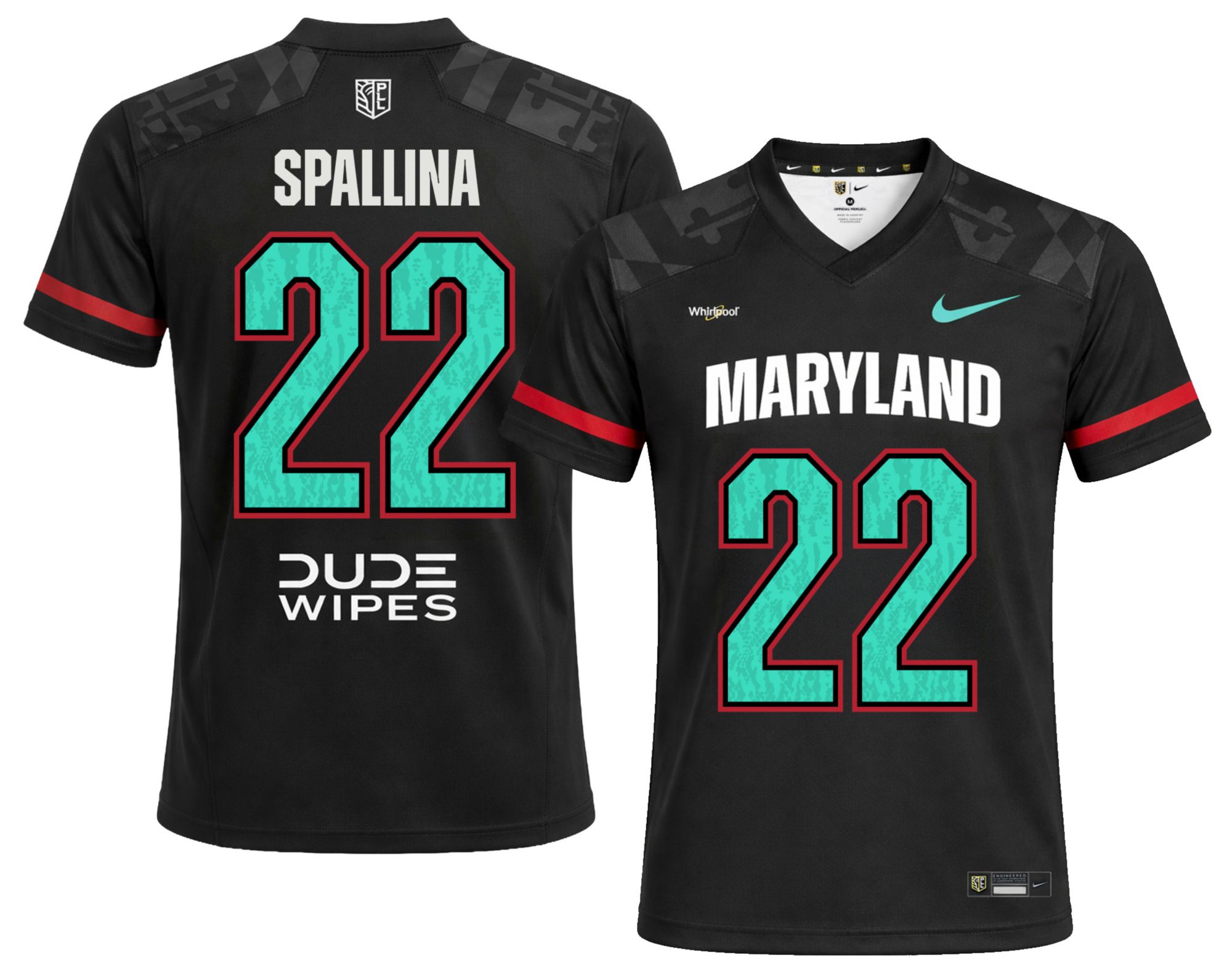 Nike Youth Maryland Whipsnakes Black Joey Spallina #22 Home Replica Jersey