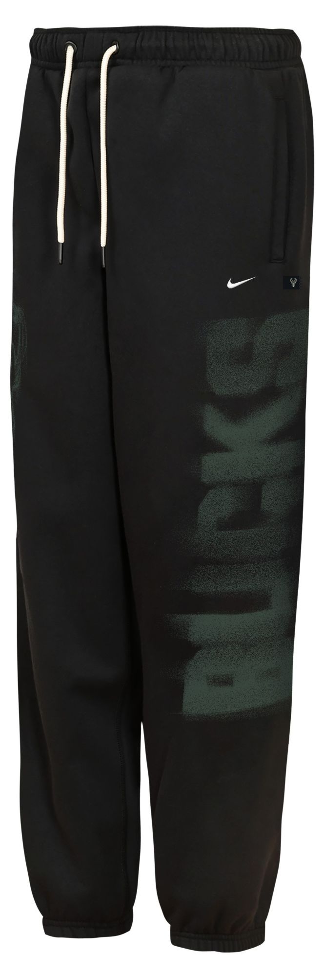 Youth Nike  Black Milwaukee Bucks 2026/27 Standard Issue Authentic Wordmark Fleece Pants