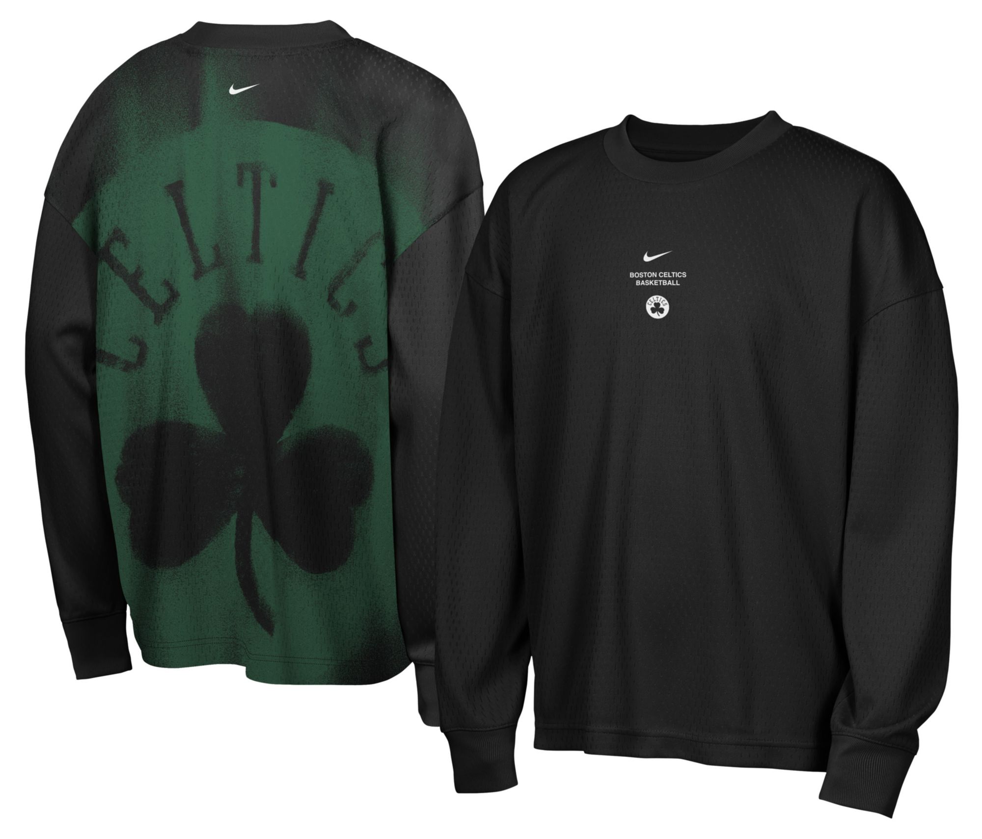 Nike Youth Boston Celtics Worn With Obsession Standard Issue Game Long Sleeve Shirt, Small, Black