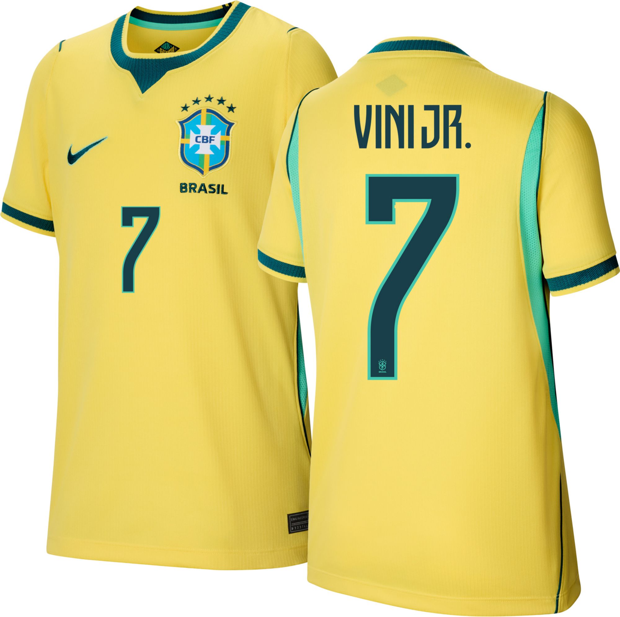 Nike Youth Brazil Vinicius Junior #7 2026 Home Replica Jersey