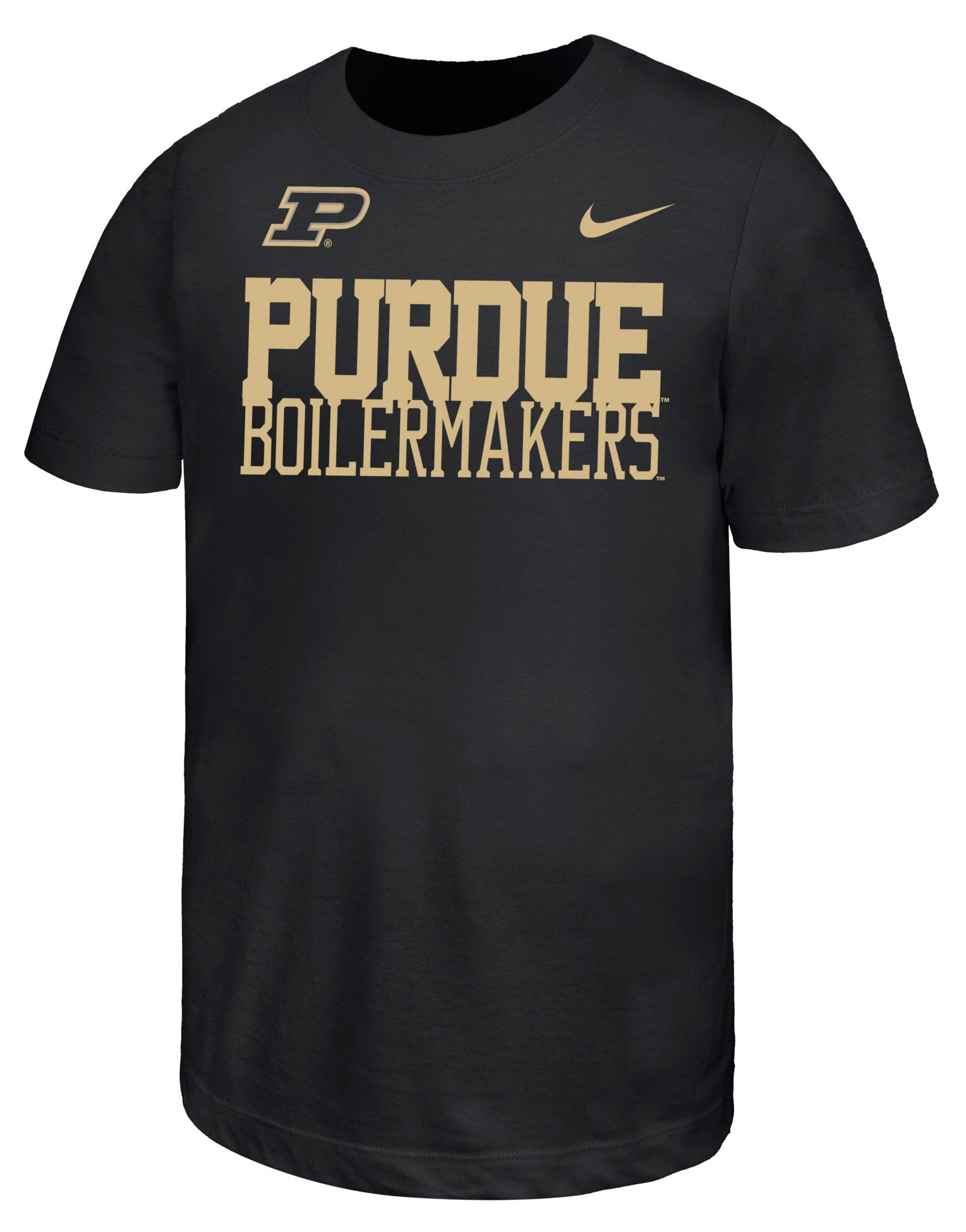 Nike Youth Purdue Boilermakers Black Stacked Name Drop T-Shirt
