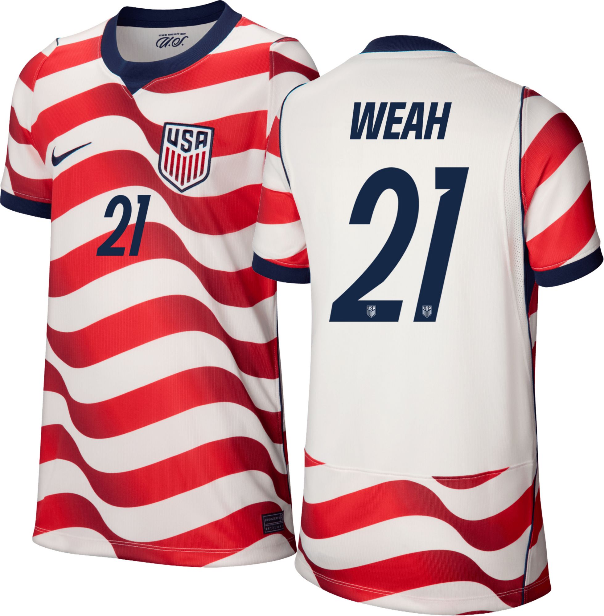 Nike Youth USMNT Timothy Weah #21 2026 Home Replica Jersey