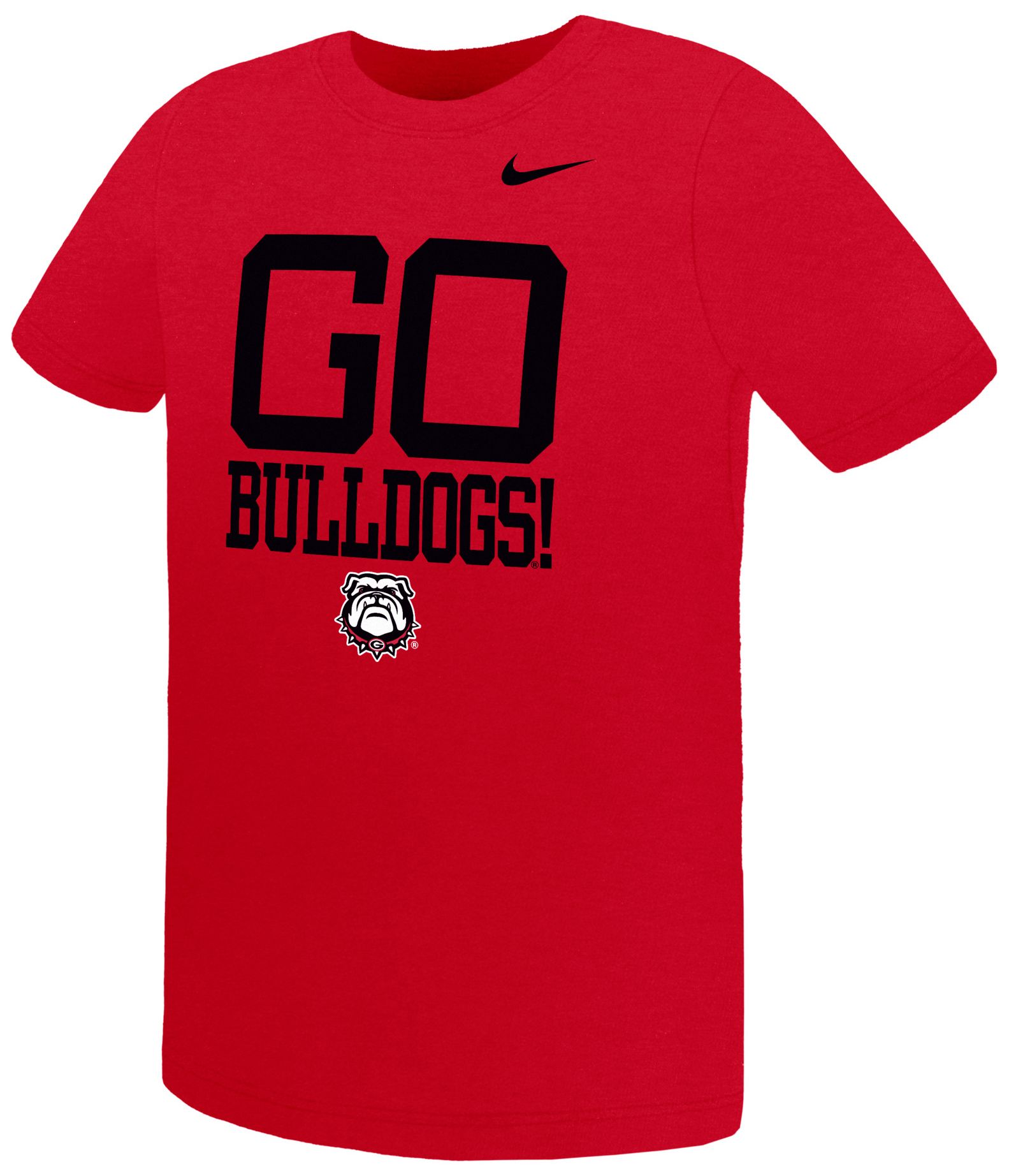 Nike Youth Georgia Bulldogs Red Mascot Over Name T-Shirt