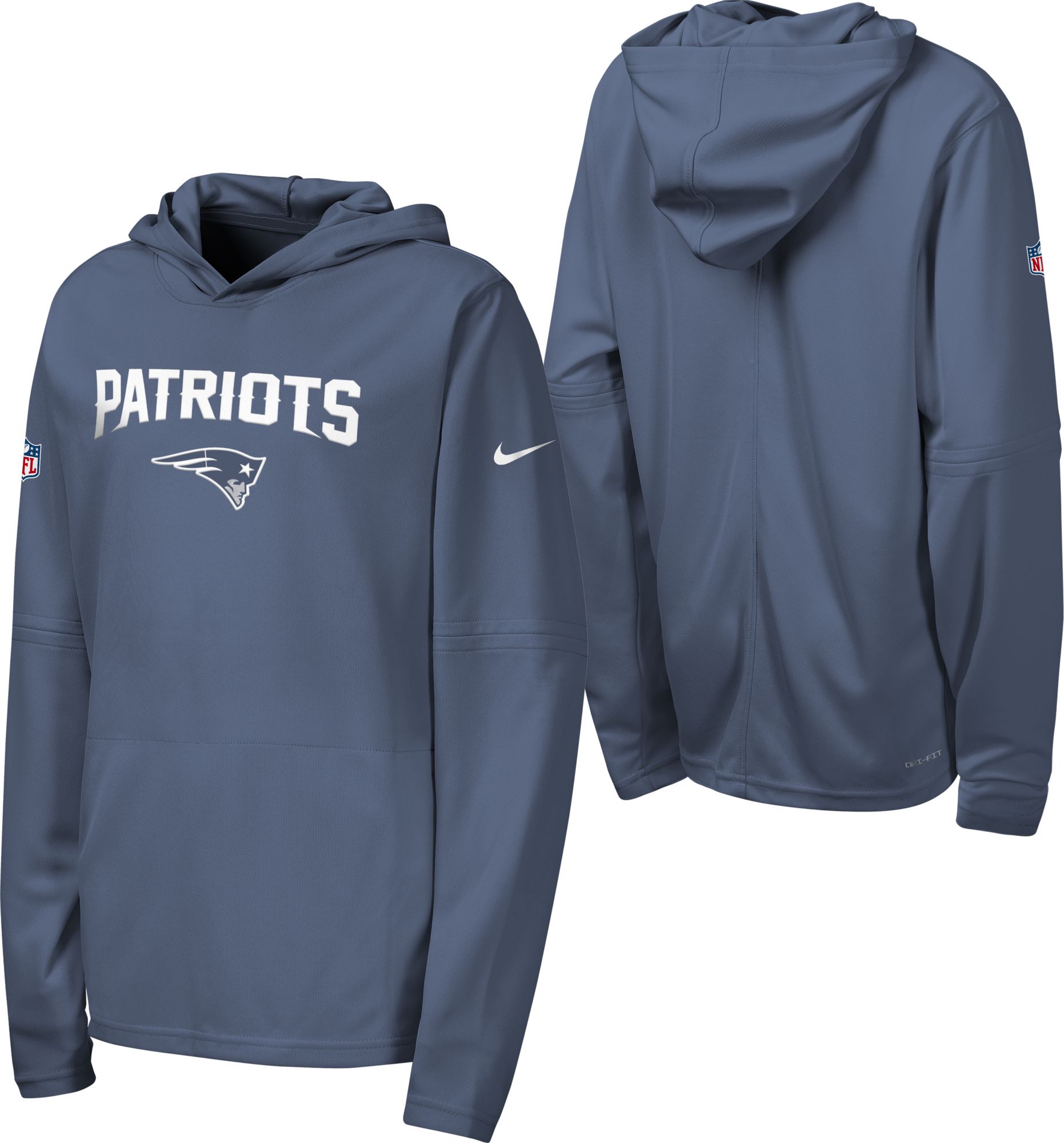 Nike Youth New England Patriots NFL Rivalries Dri-FIT Long Sleeve Hooded Shirt