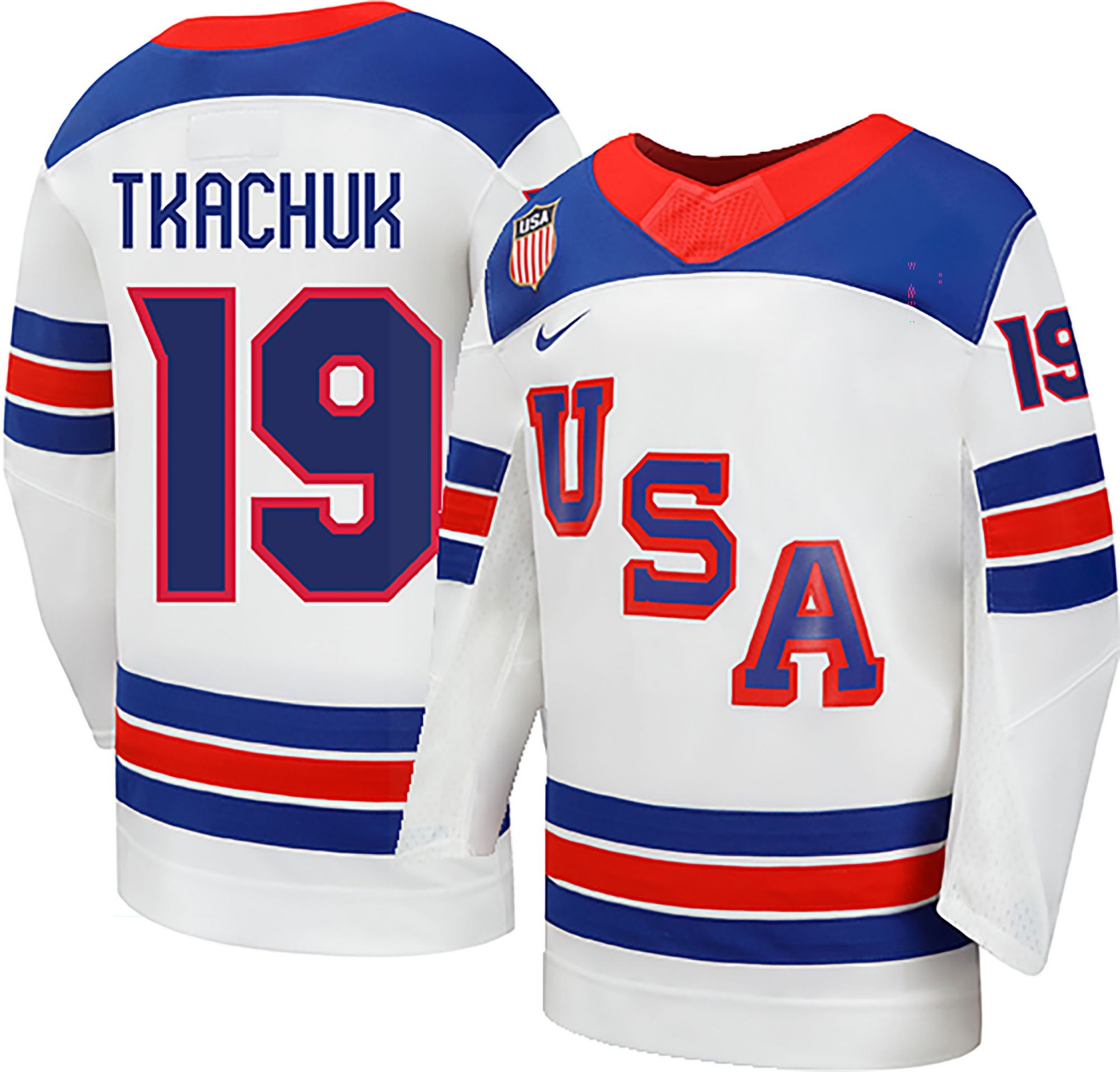 Nike Youth Team USA White Matthew Tkachuk #19 Replica Jersey