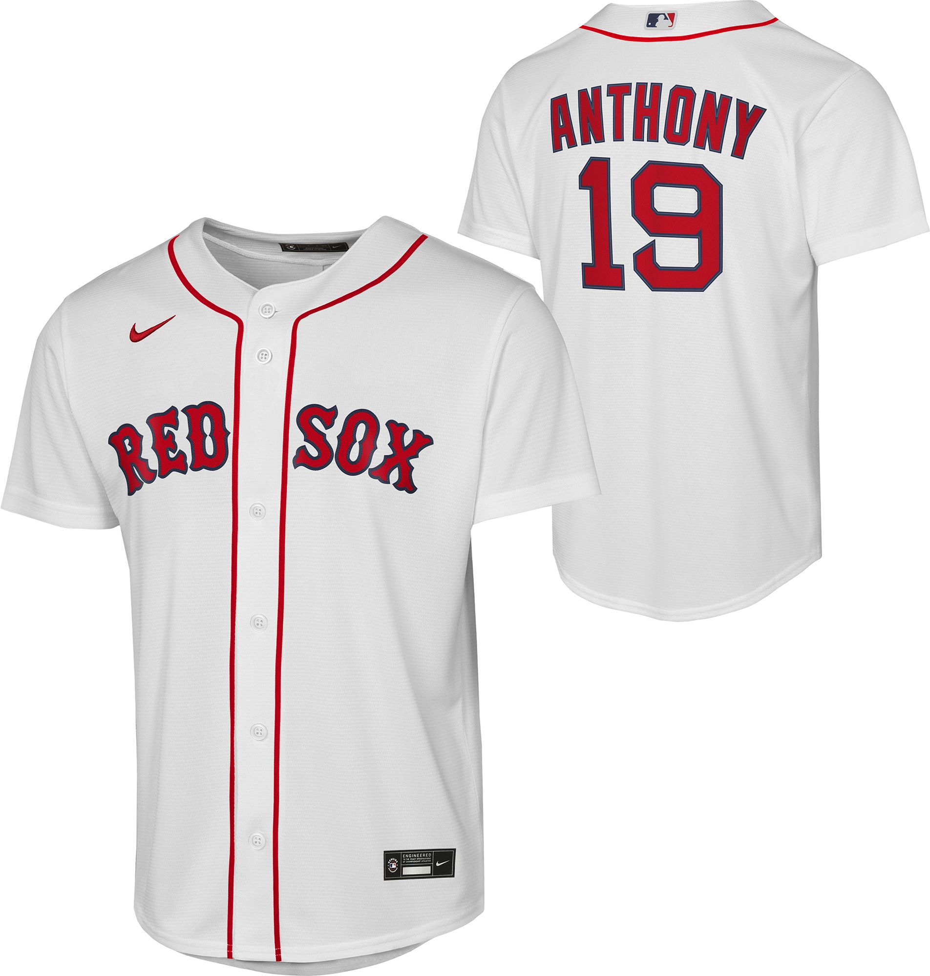 Nike Youth Boston Red Sox White Roman Anthony #19 Baseline Home Jersey
