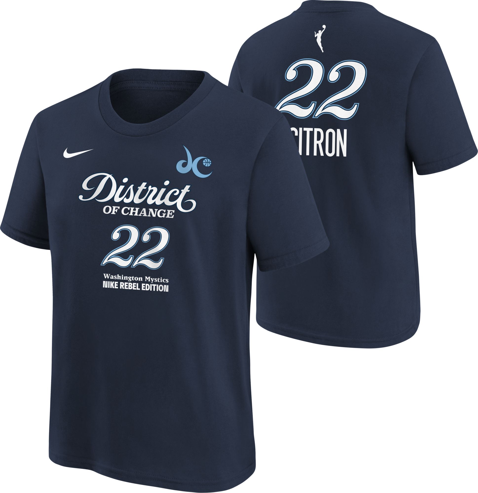 Nike Youth Washington Mystics Navy Sonia Citron #22  Rebel T-Shirt