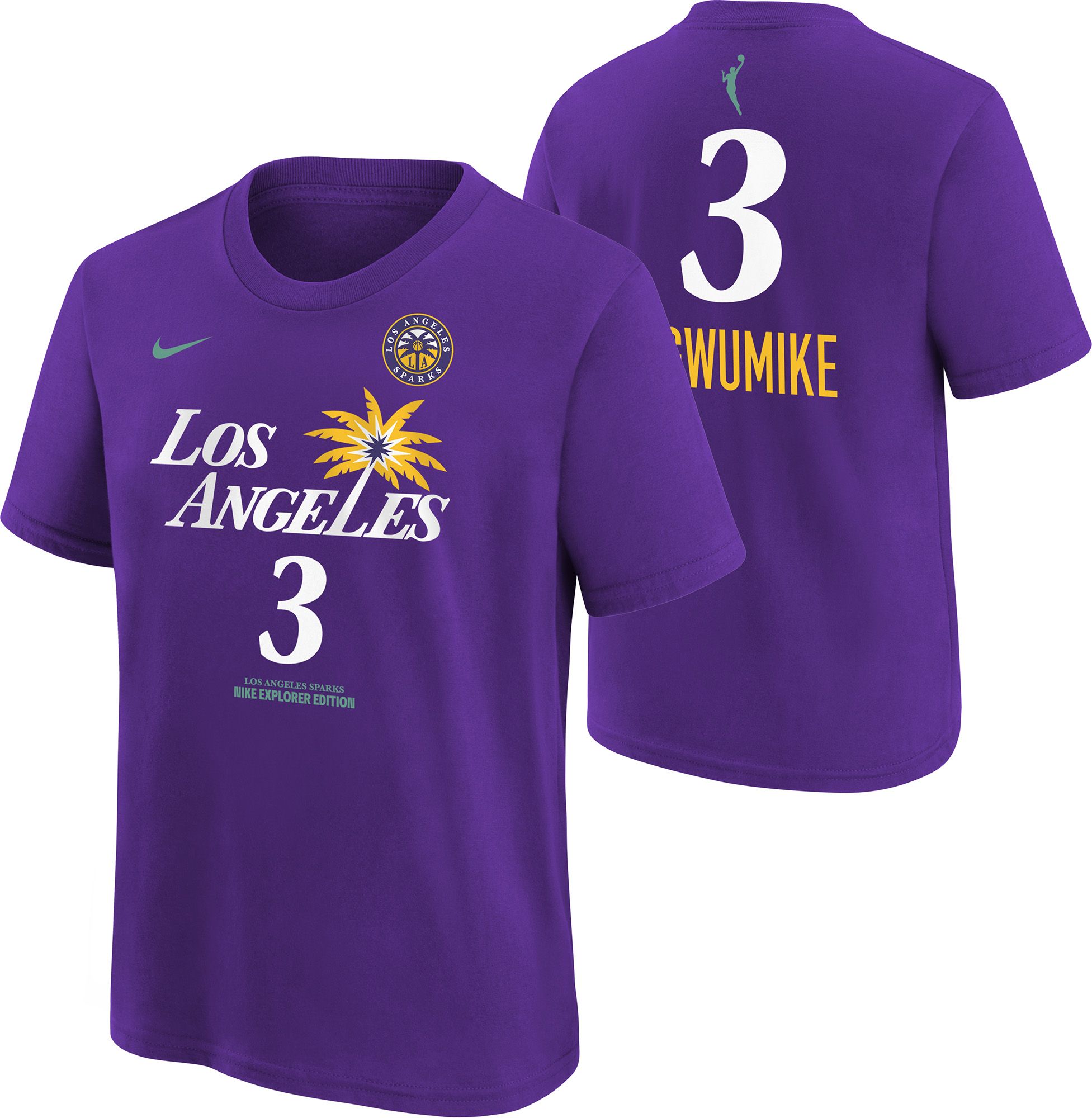 Nike Youth Los Angeles Sparks Purple Nneka Ogwumike #3 T-Shirt